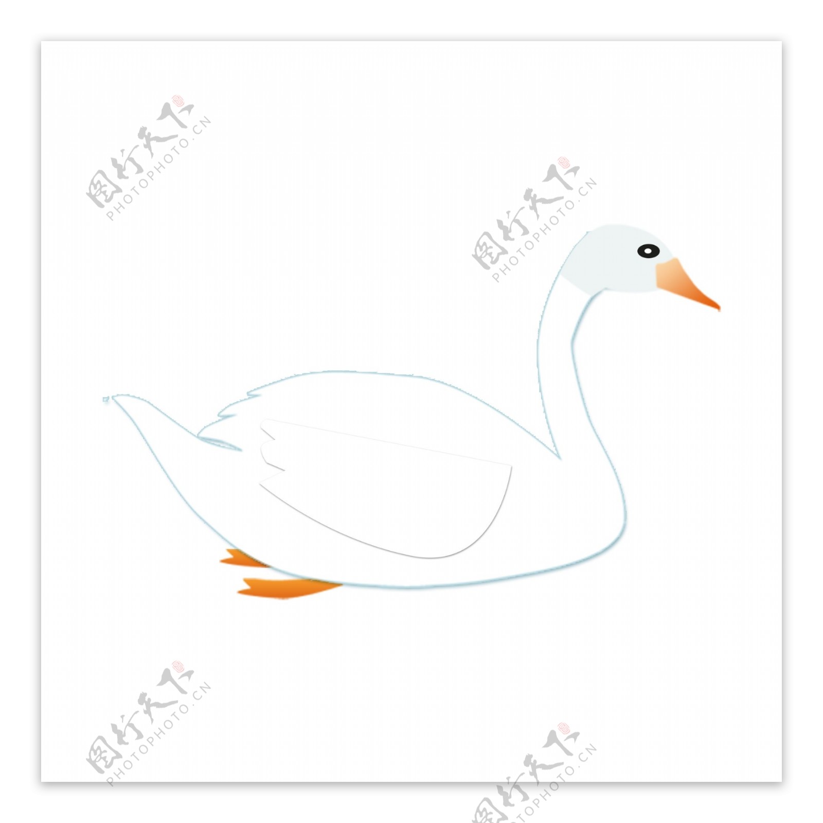 白色鸭子装饰图案元素