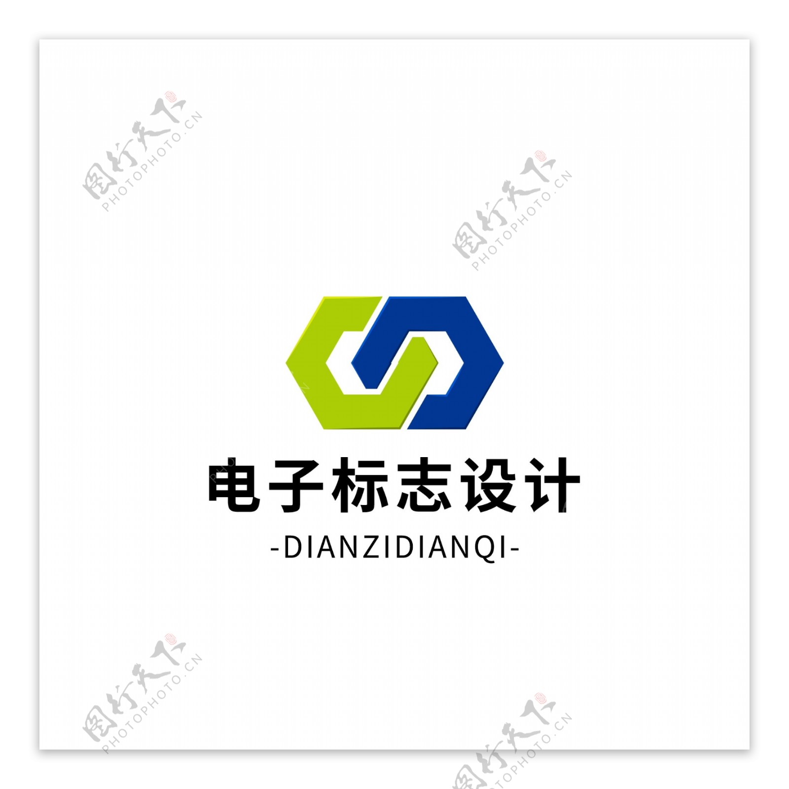 简约大气电子logo标志设计