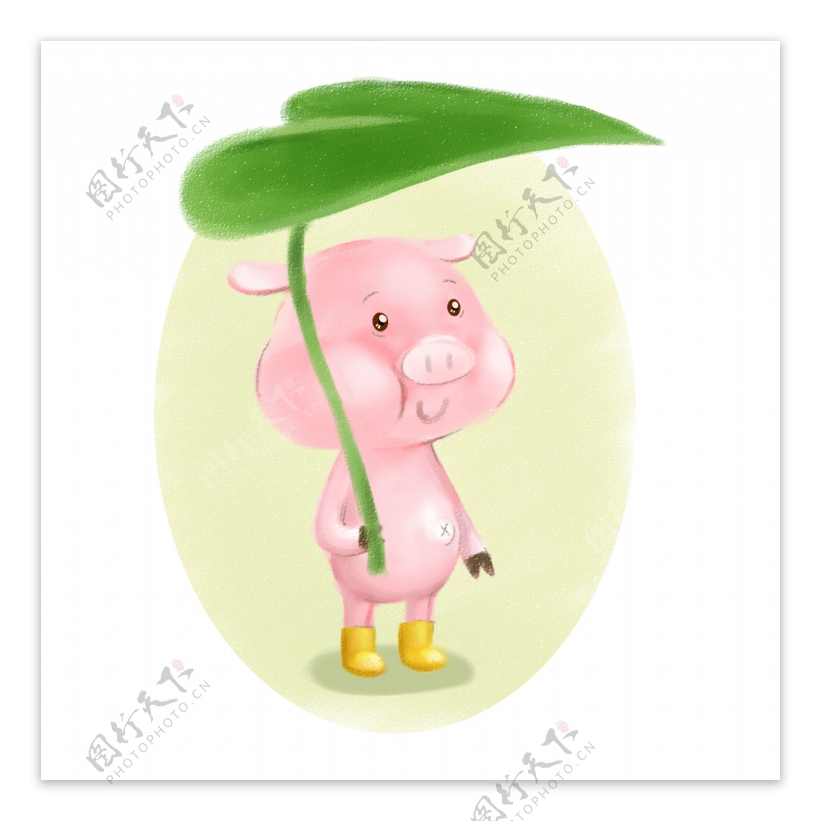 粉红小猪打伞素材图片下载-素材编号10986601-素材天下图库