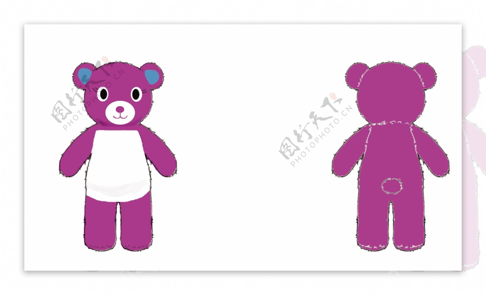 粉色卡通毛绒玩具小熊
