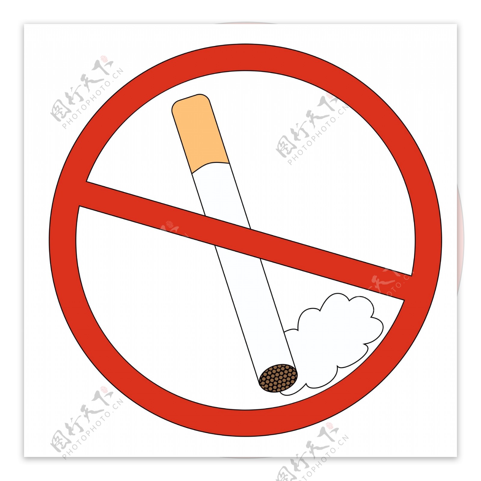 香烟红色禁止吸烟标志