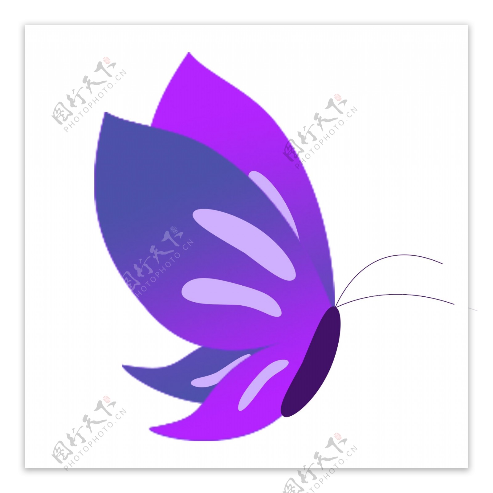 紫色清新蝴蝶装饰元素