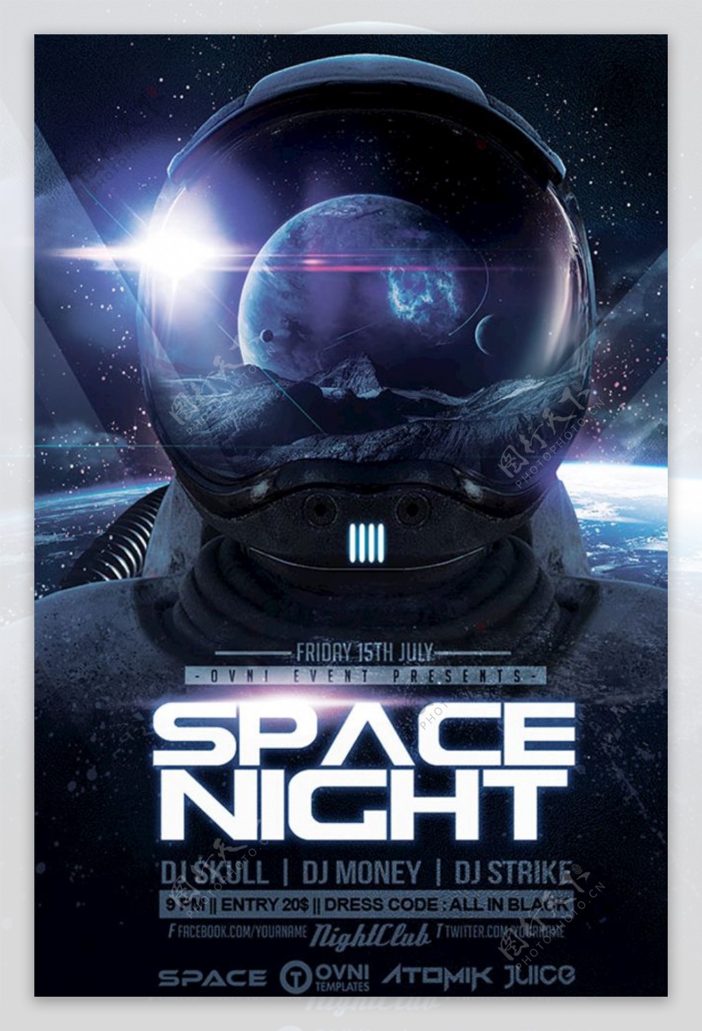 太空之夜酒吧海报