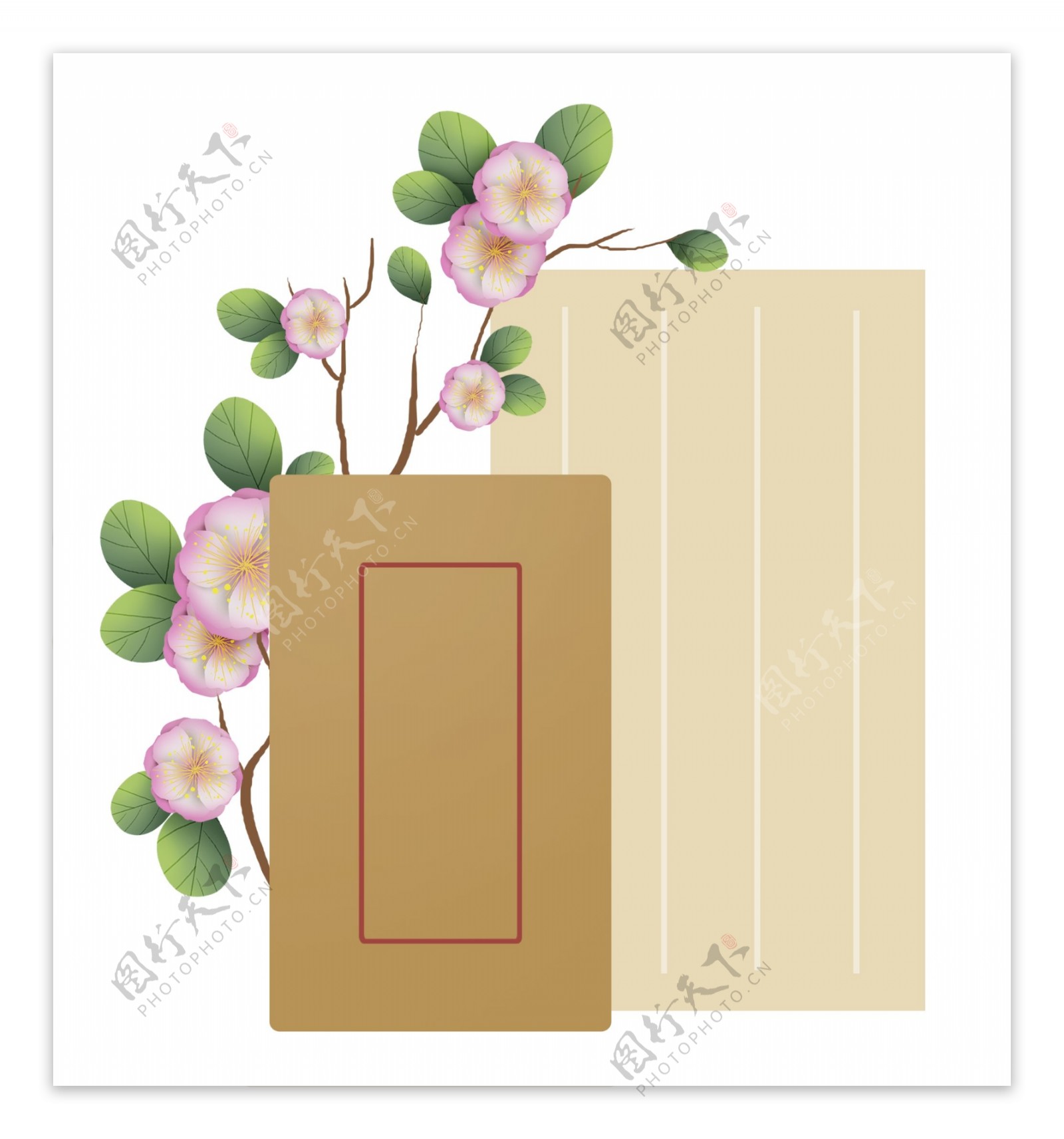 古风信封樱花标题框