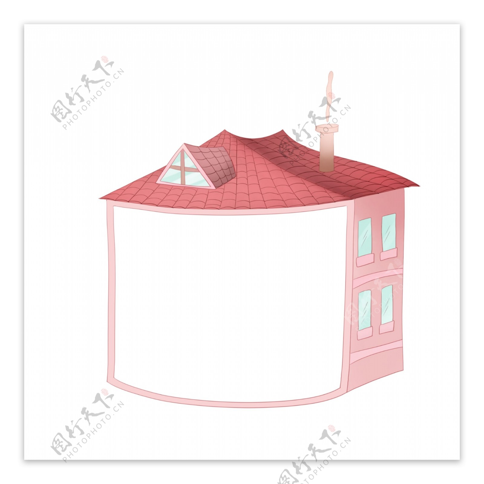 粉色房子装饰边框