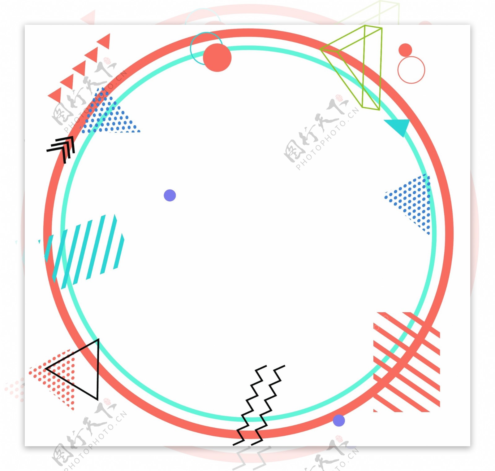 简约几何图案孟菲斯边框