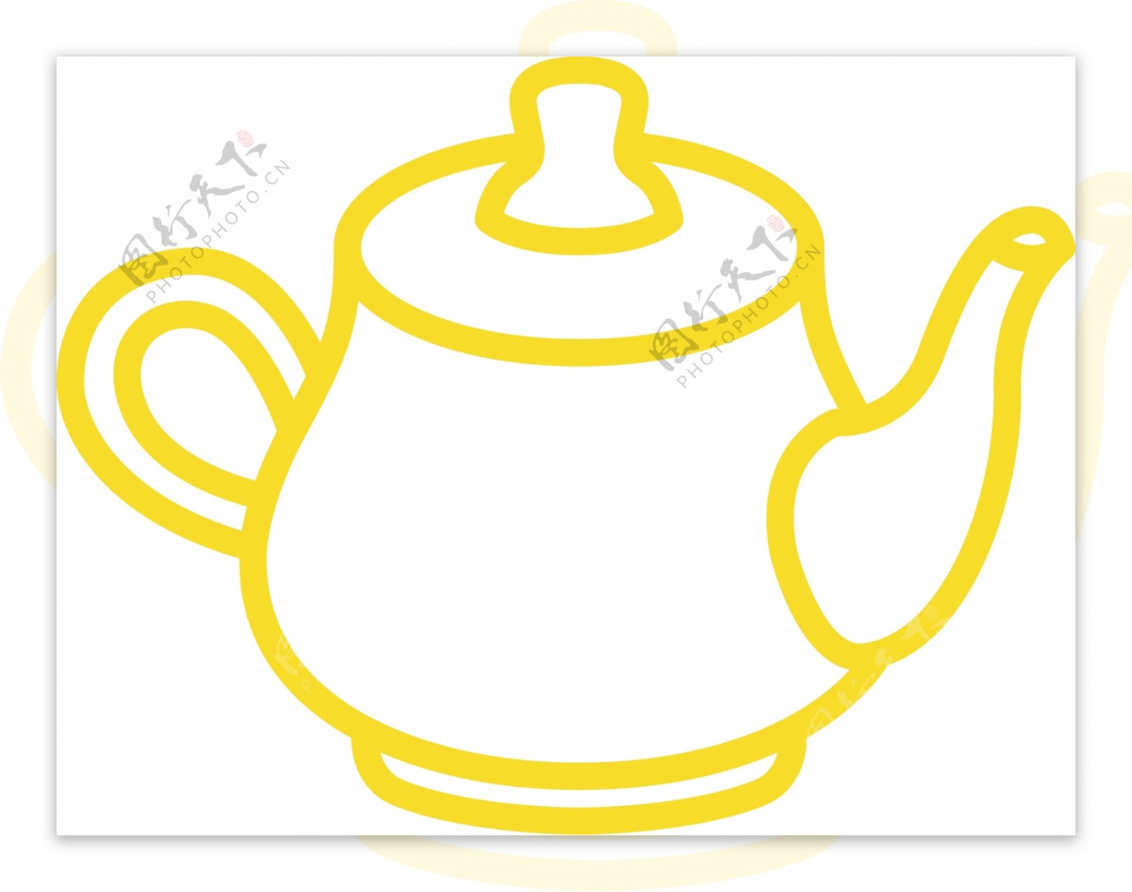 黄色的茶具免抠图