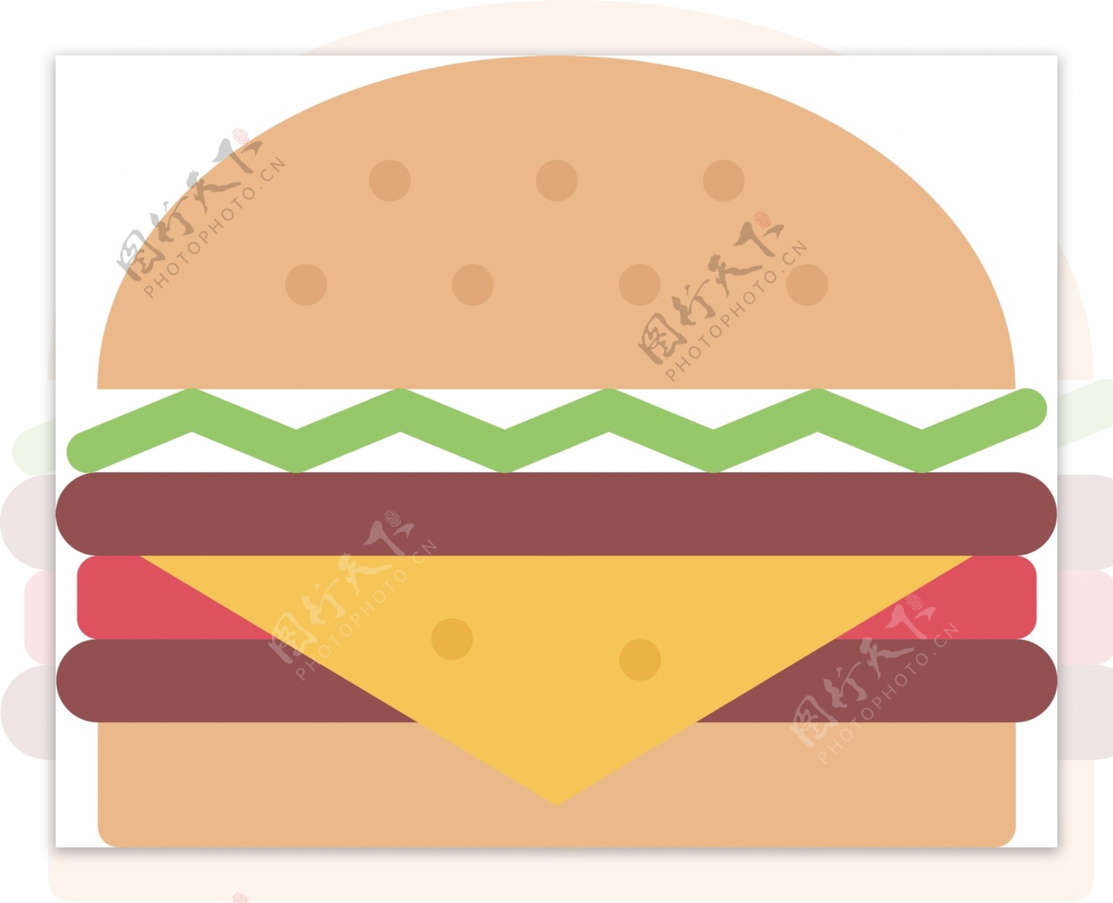 卡通汉堡包图标免抠图