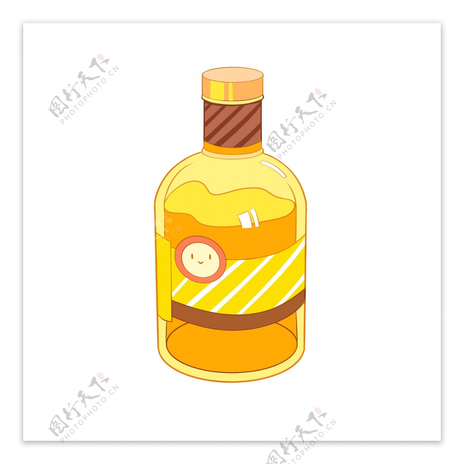 黄色啤酒瓶图案
