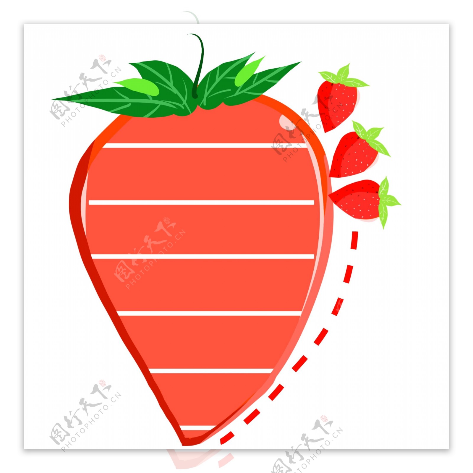 草莓便签装饰插画