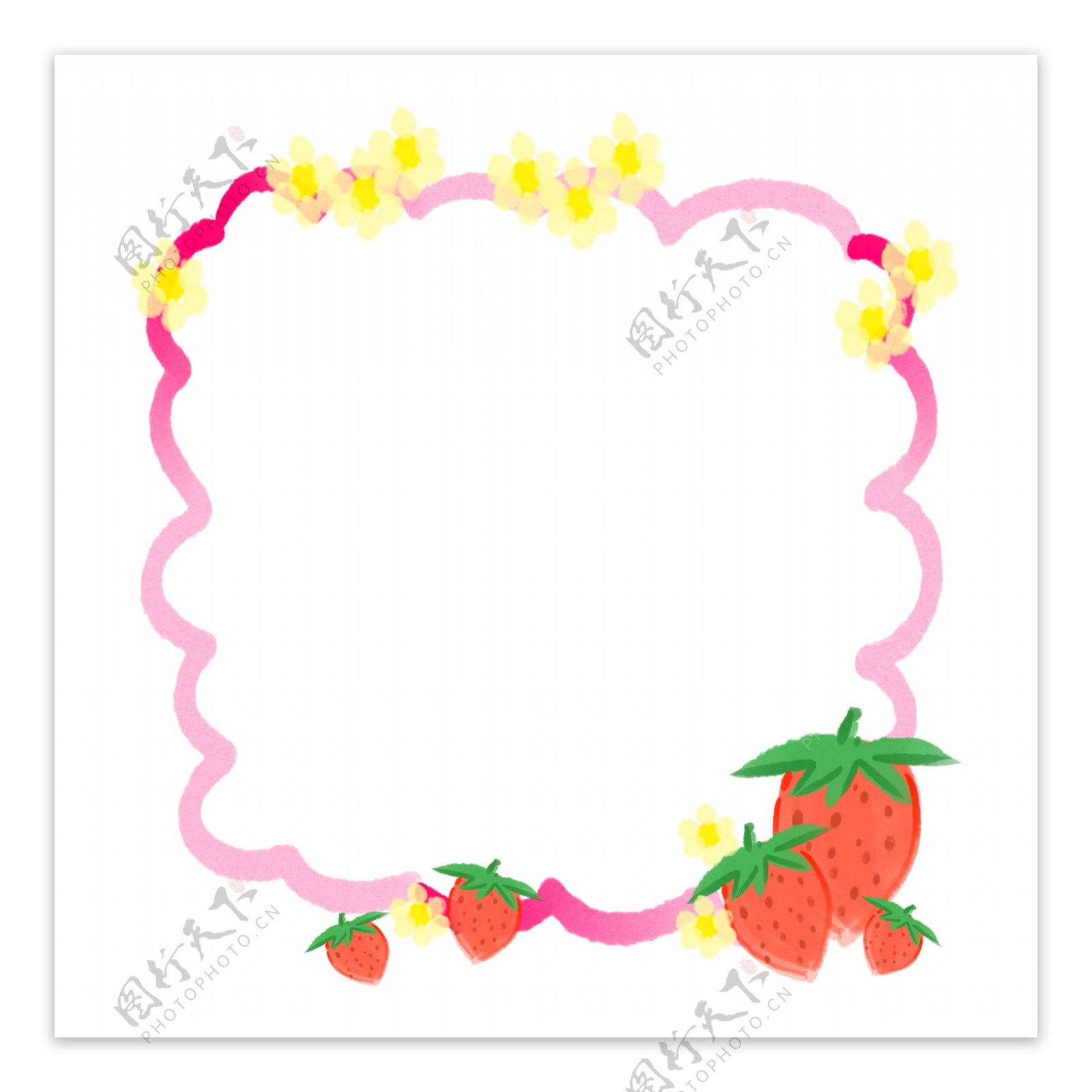 可爱草莓装饰边框