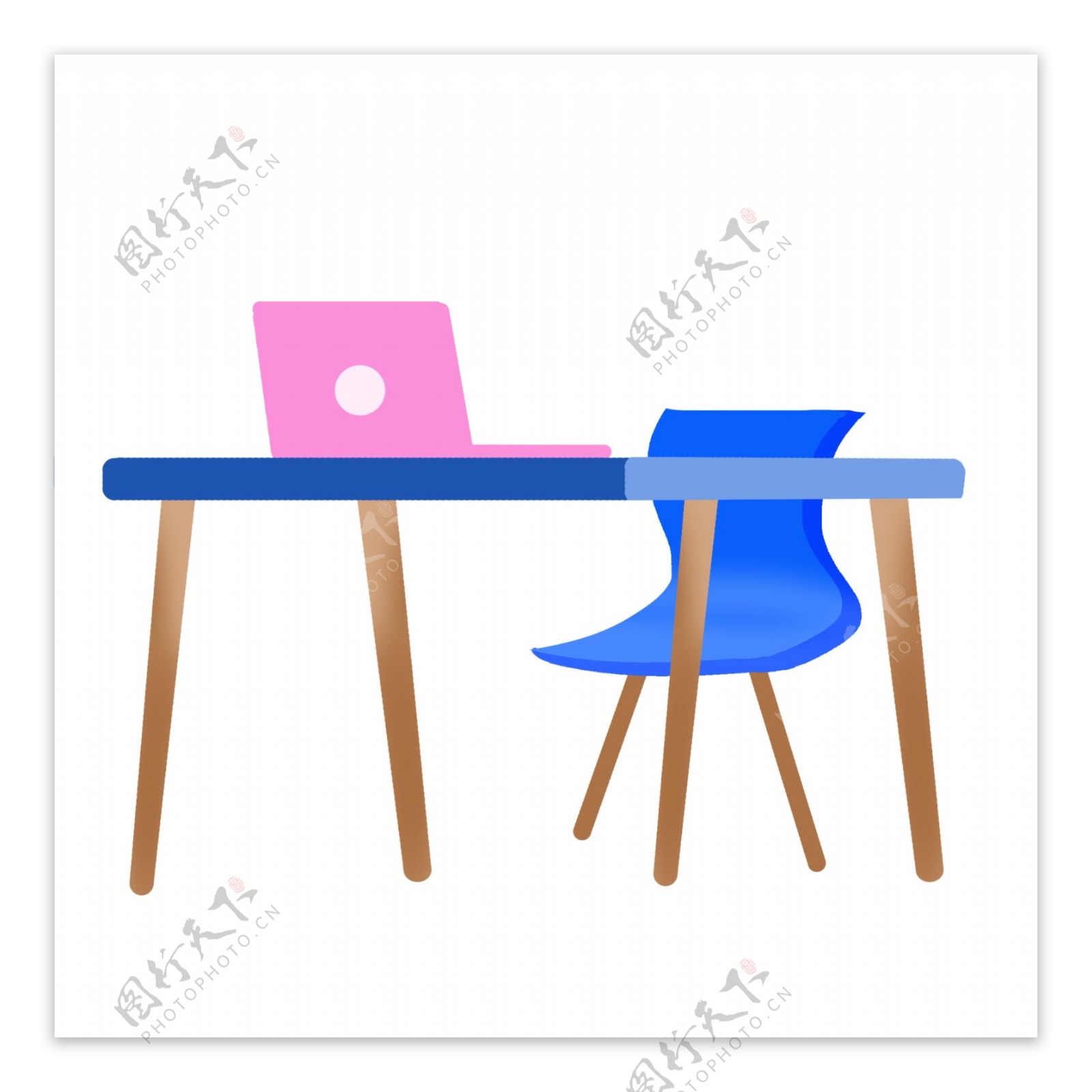 办公商务桌椅插画
