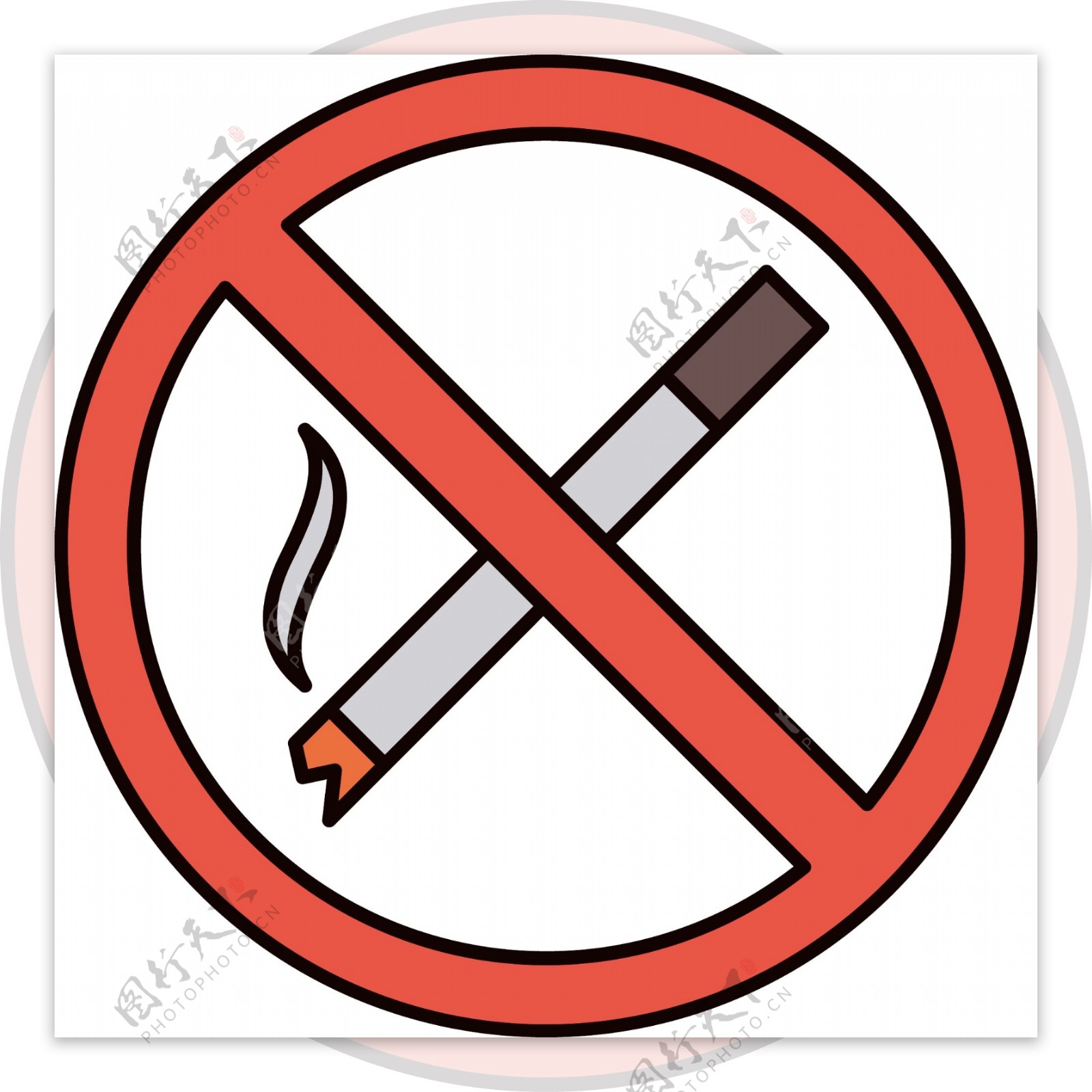 卡通禁止吸烟图标