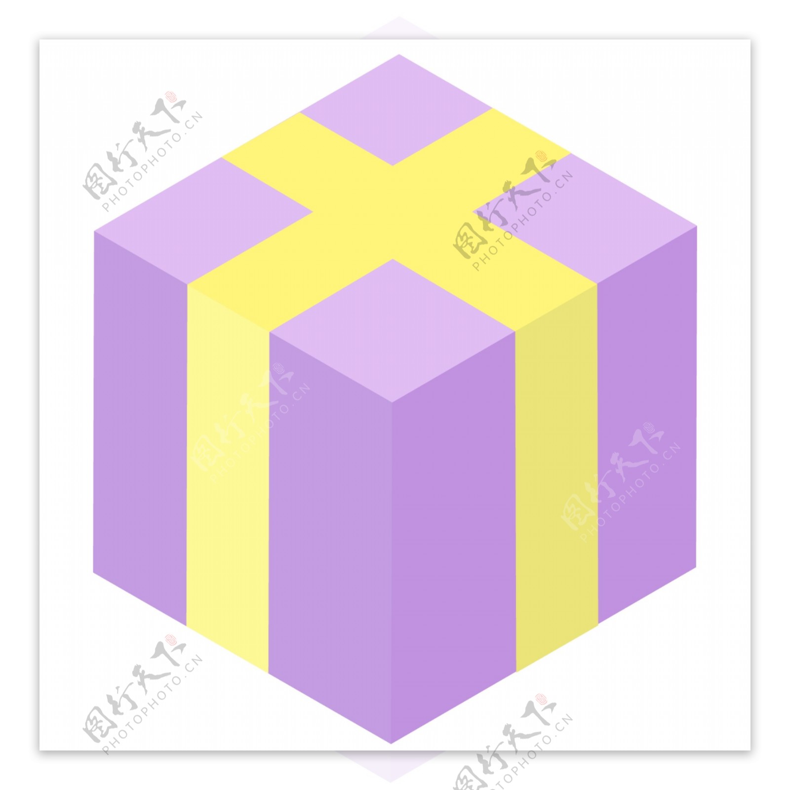 紫色的卡通礼物箱子