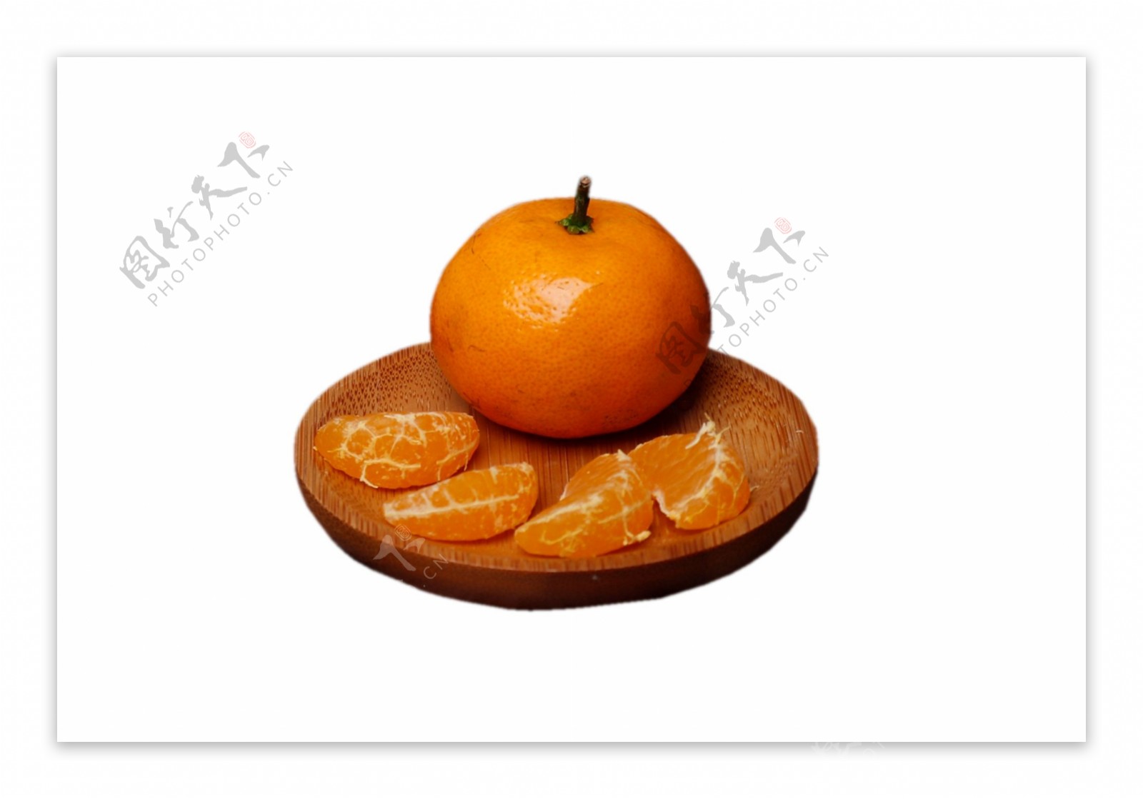 成熟的黄色橘子和橘子瓣png素材