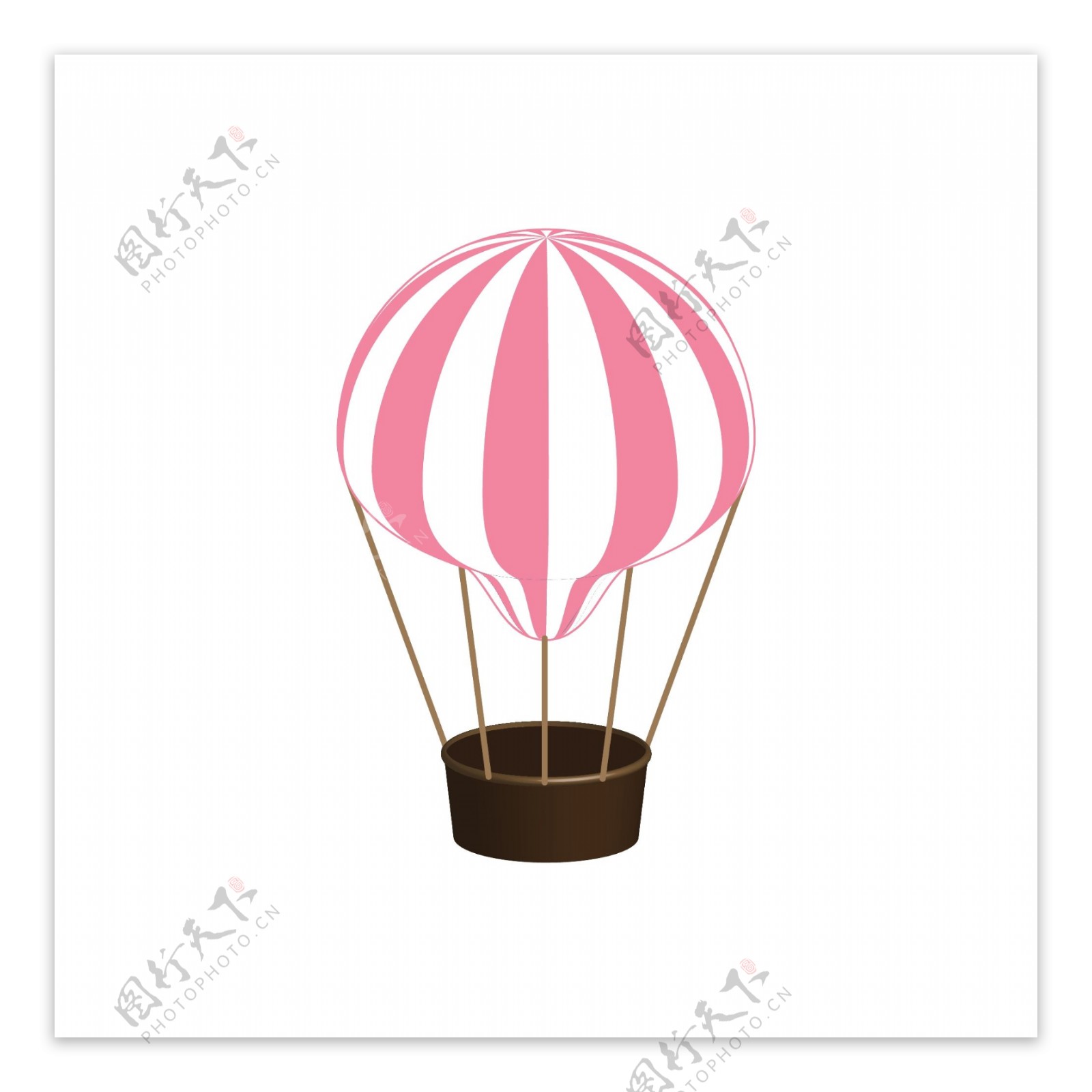 飞行粉色热气球