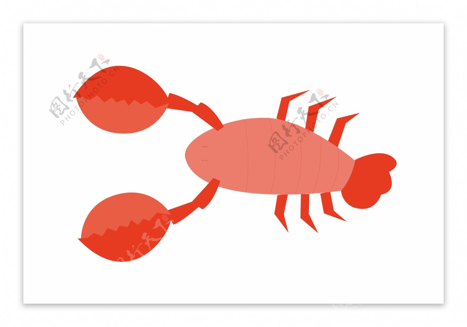 粉白色小龙虾插画