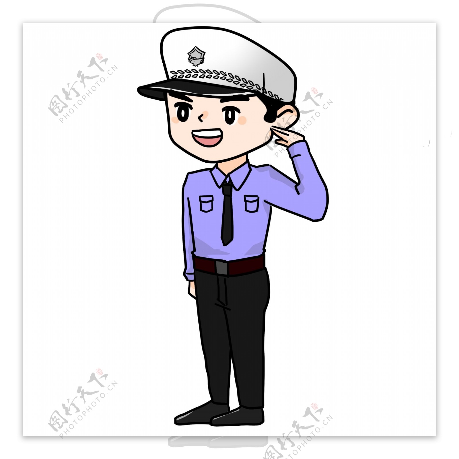 警察职业卡通插画
