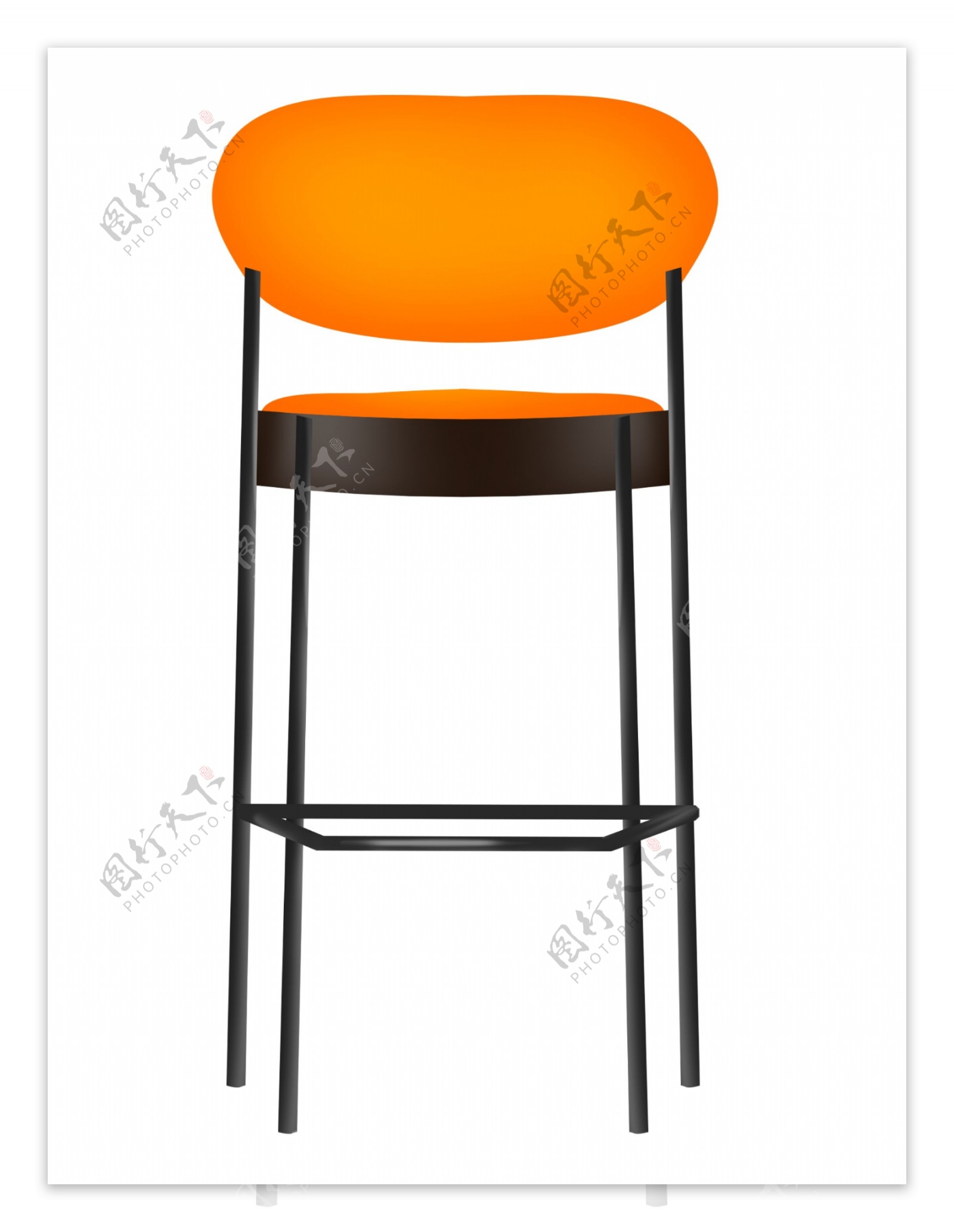 橘色椅子座位插画