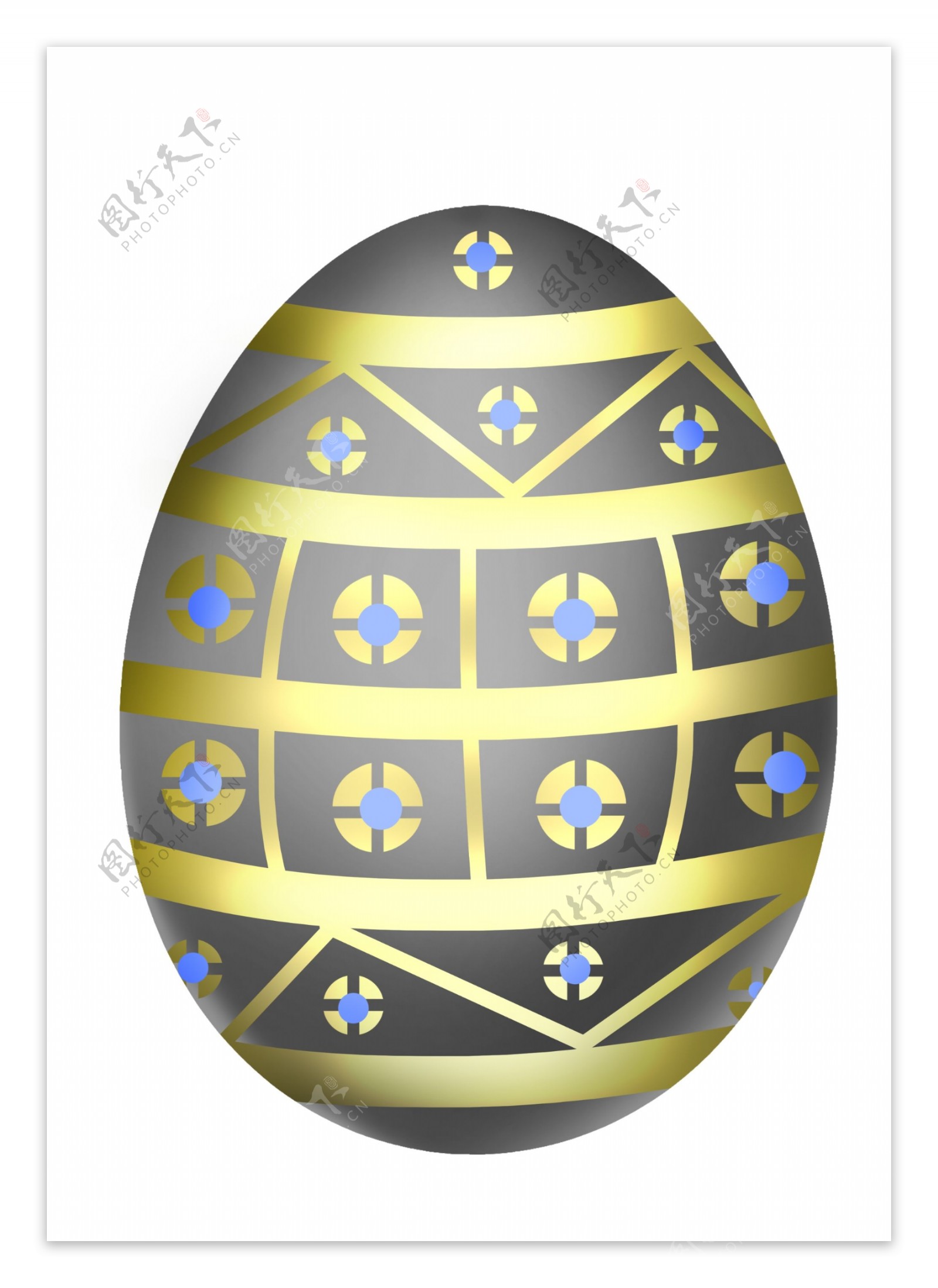 复活节黄色彩蛋插画