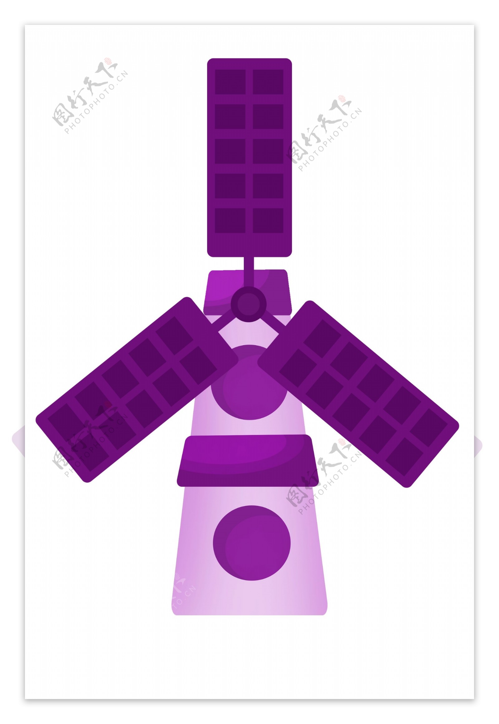 紫色的风车建筑插画
