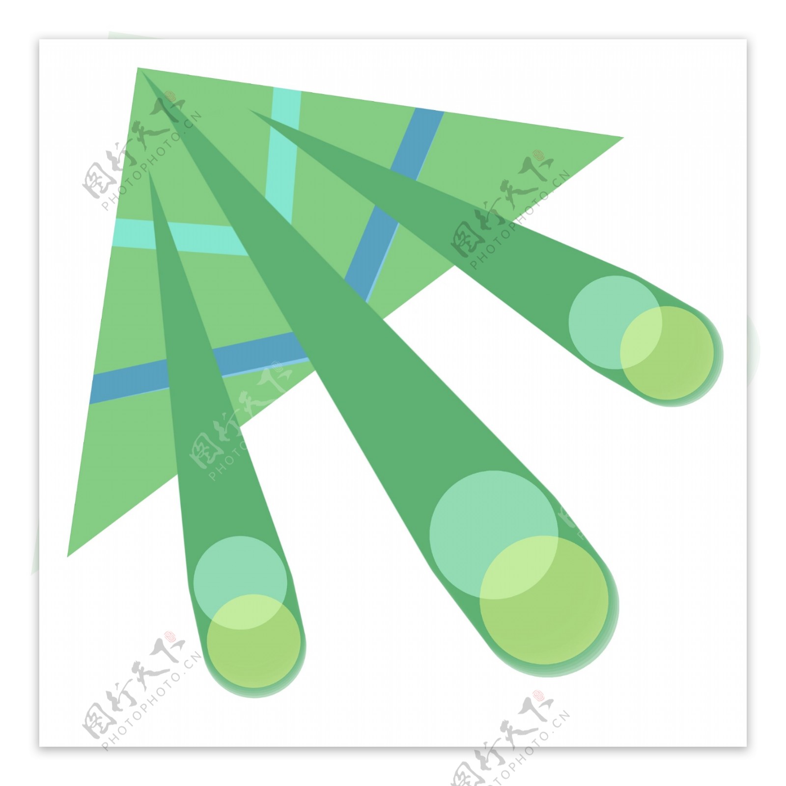绿色的三角风筝插画