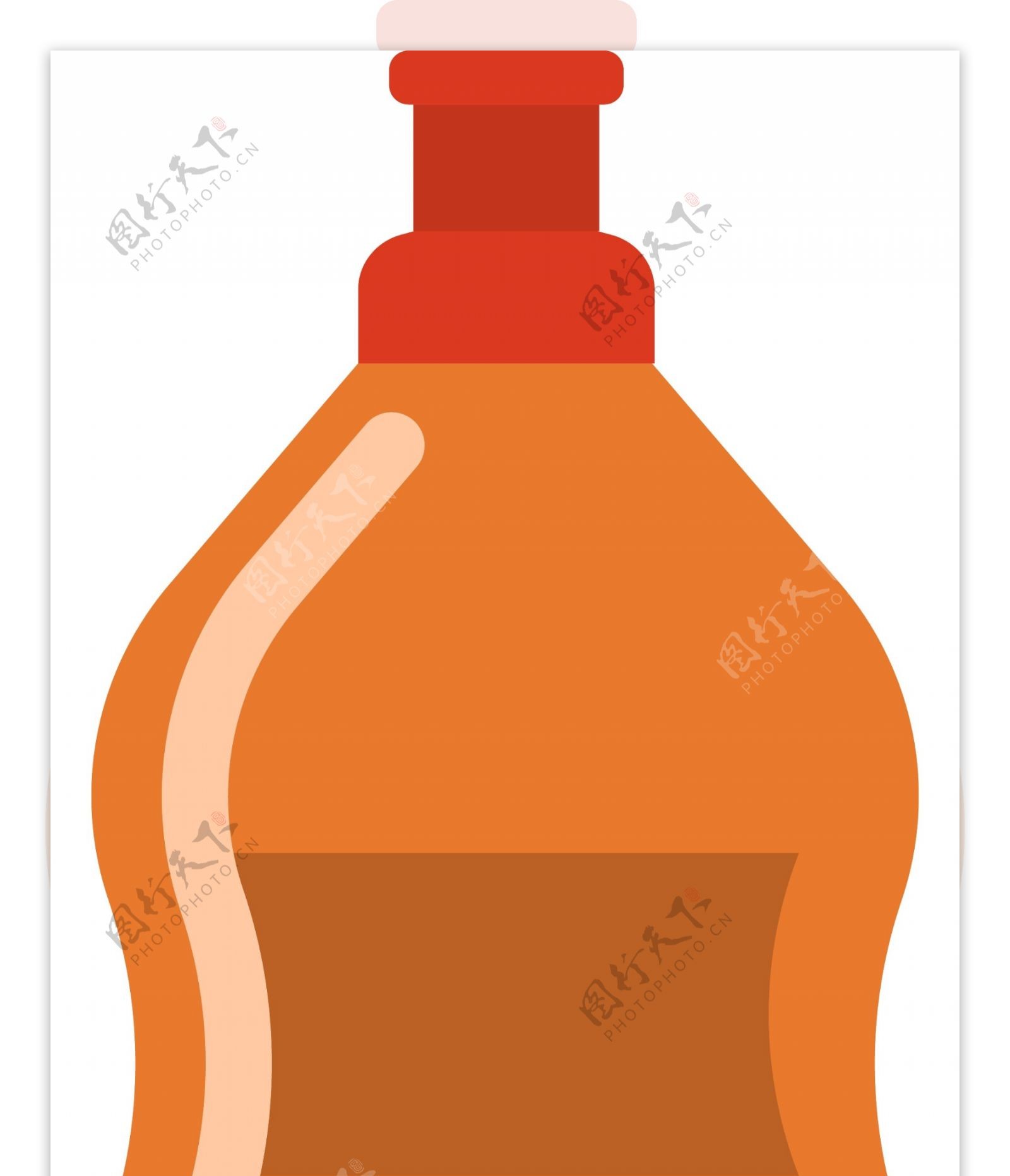 橙色的洗洁精瓶子插画