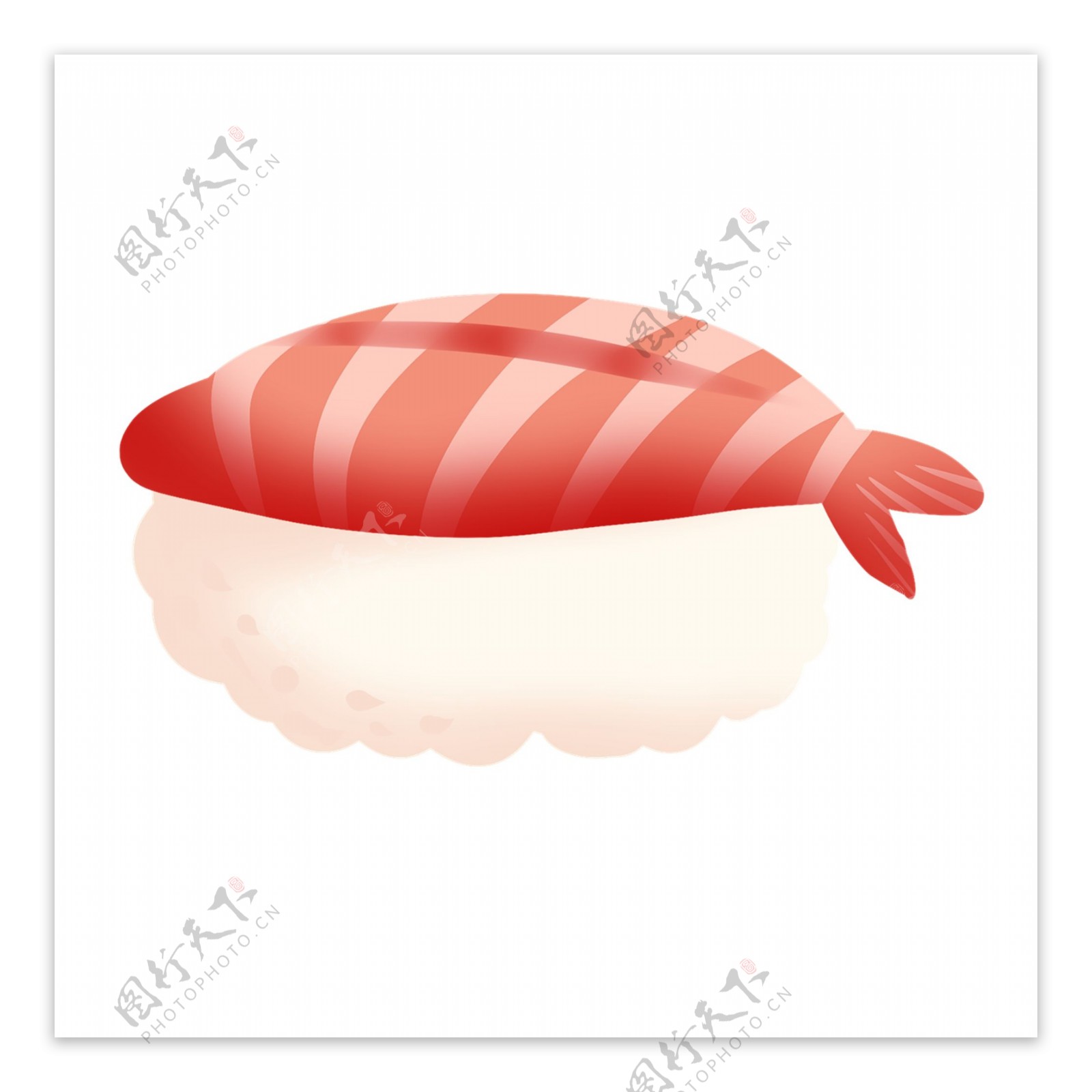 美味的红色烤鱼插画