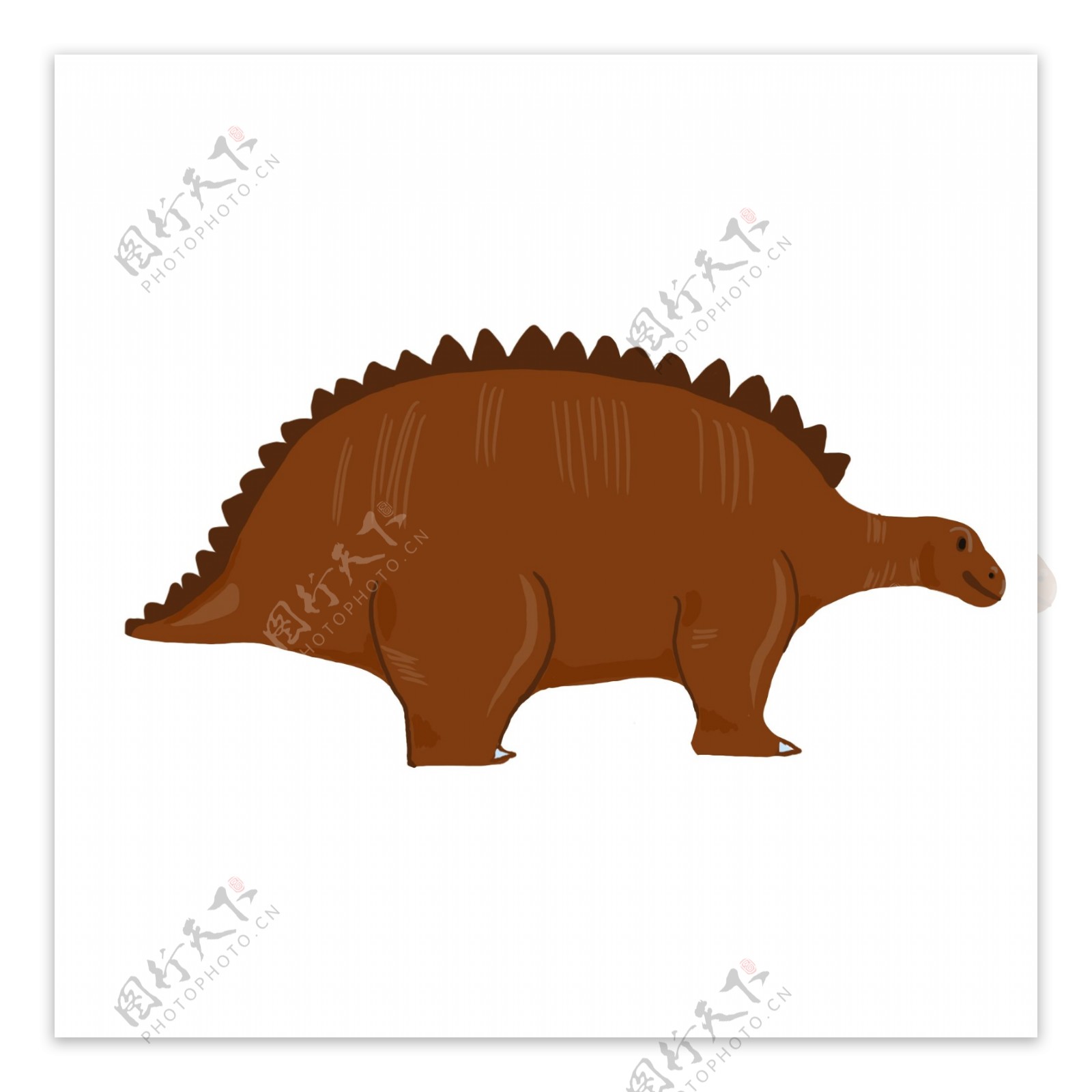 立体棕色恐龙插图