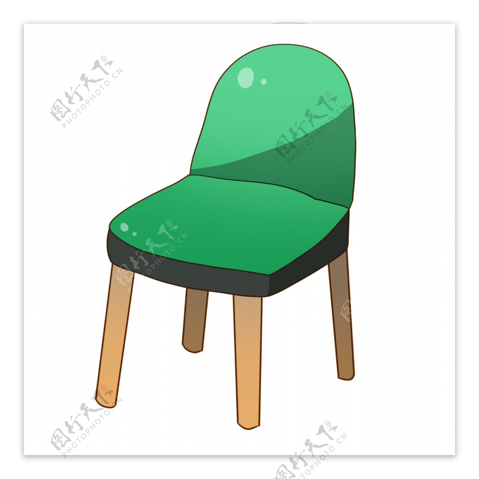 可爱的绿色椅子插图