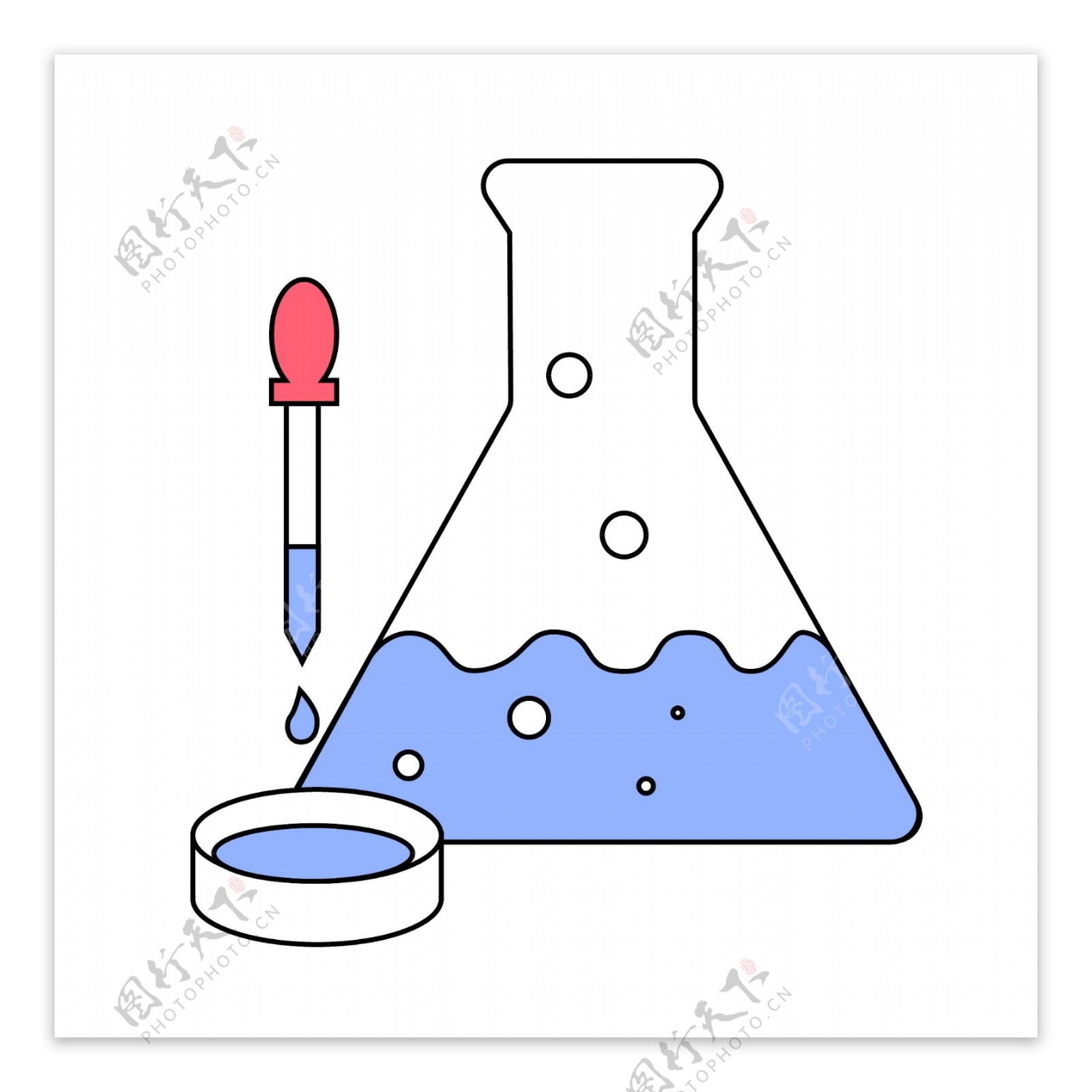 化学实验器材插画