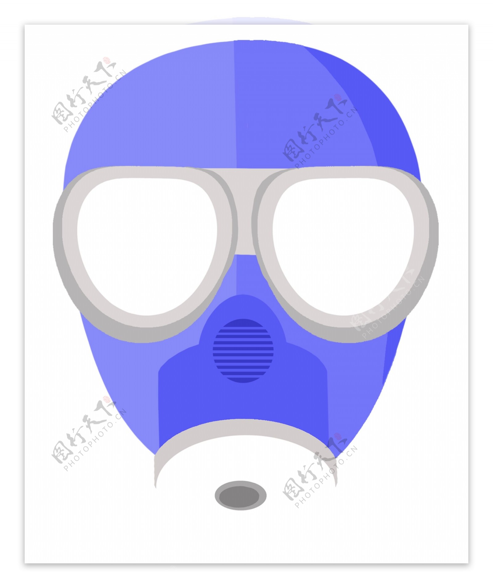 蓝色防毒面具插图