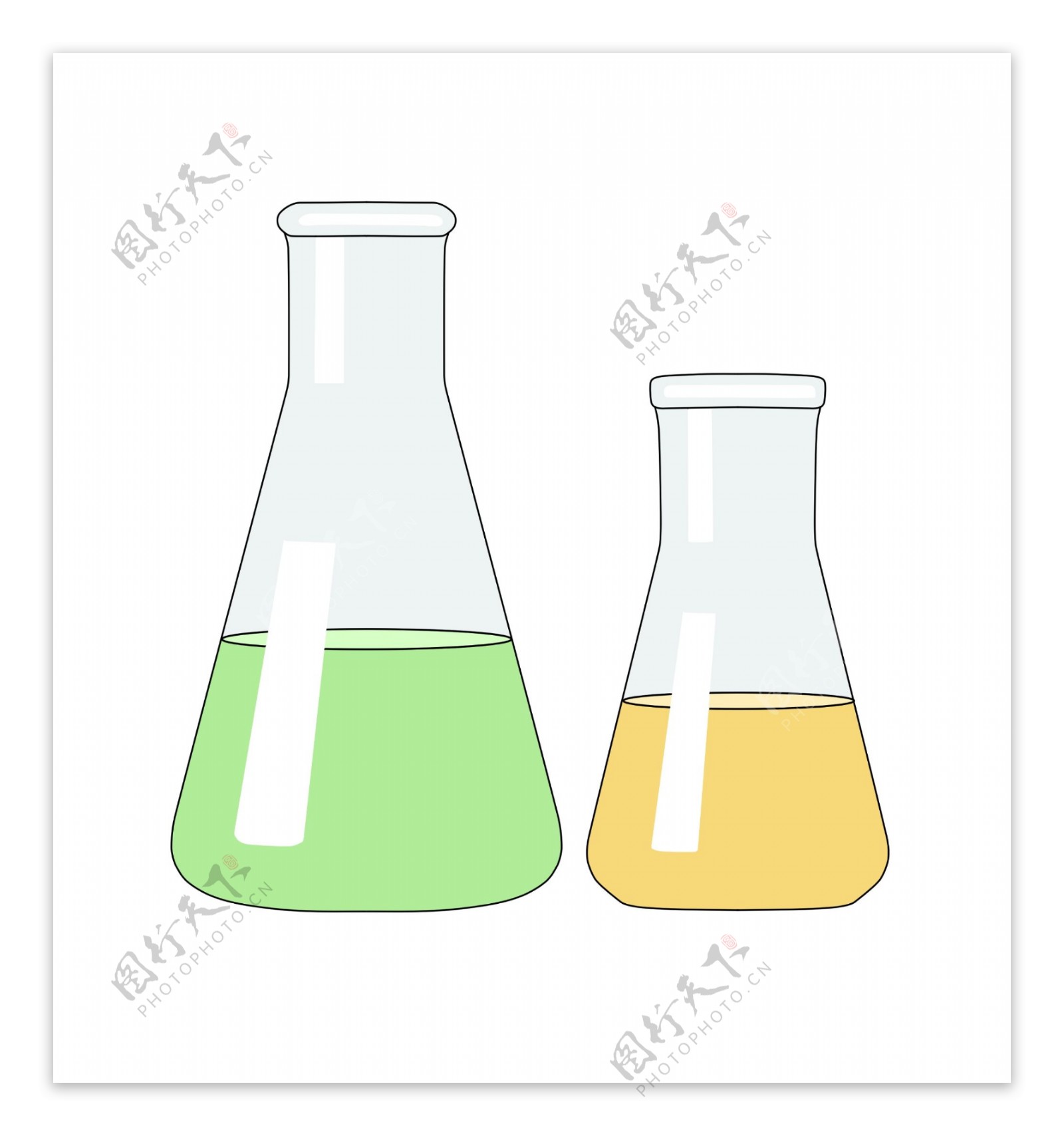 两个化学烧瓶插图