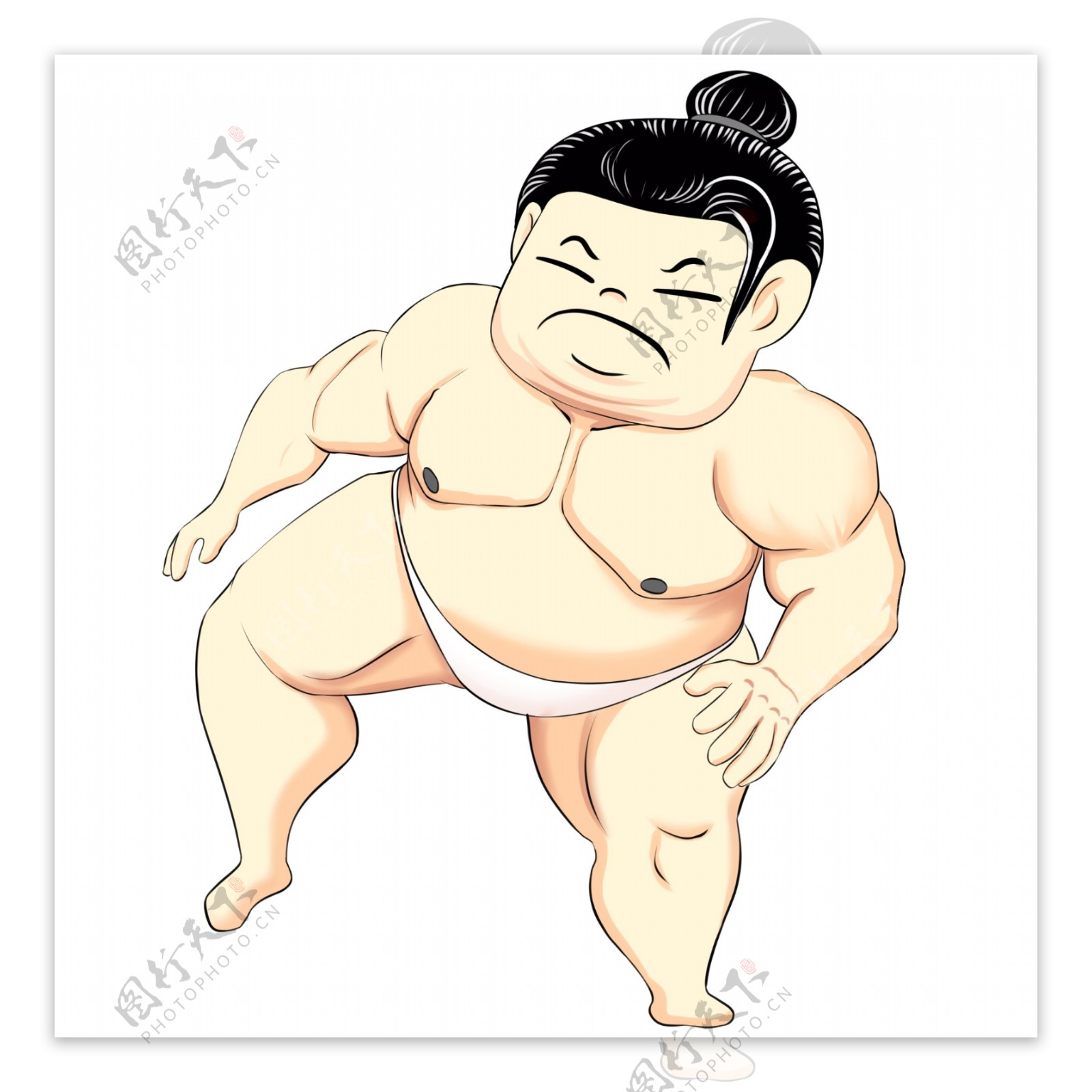 日本相扑人物插画