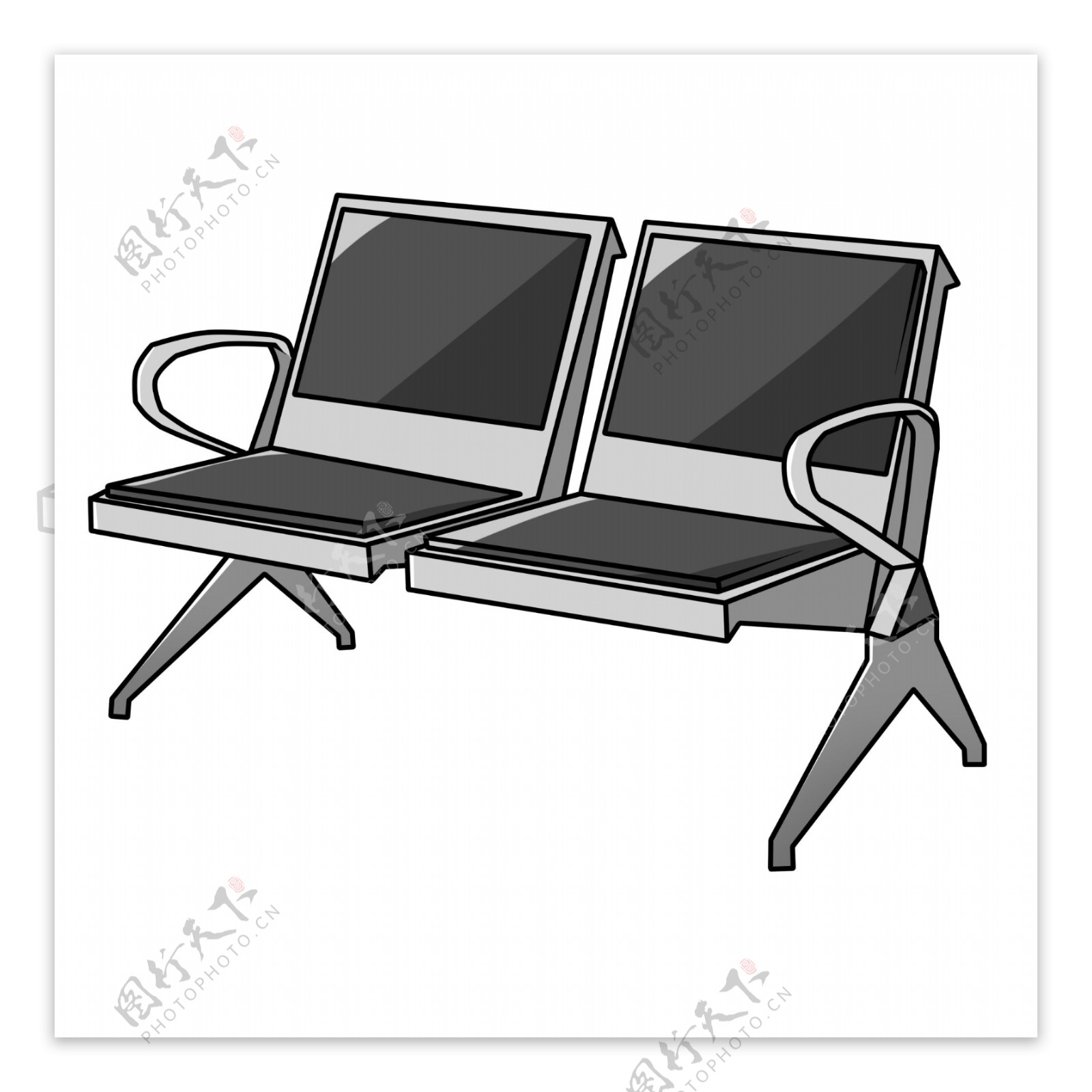 黑色的椅子装饰插画