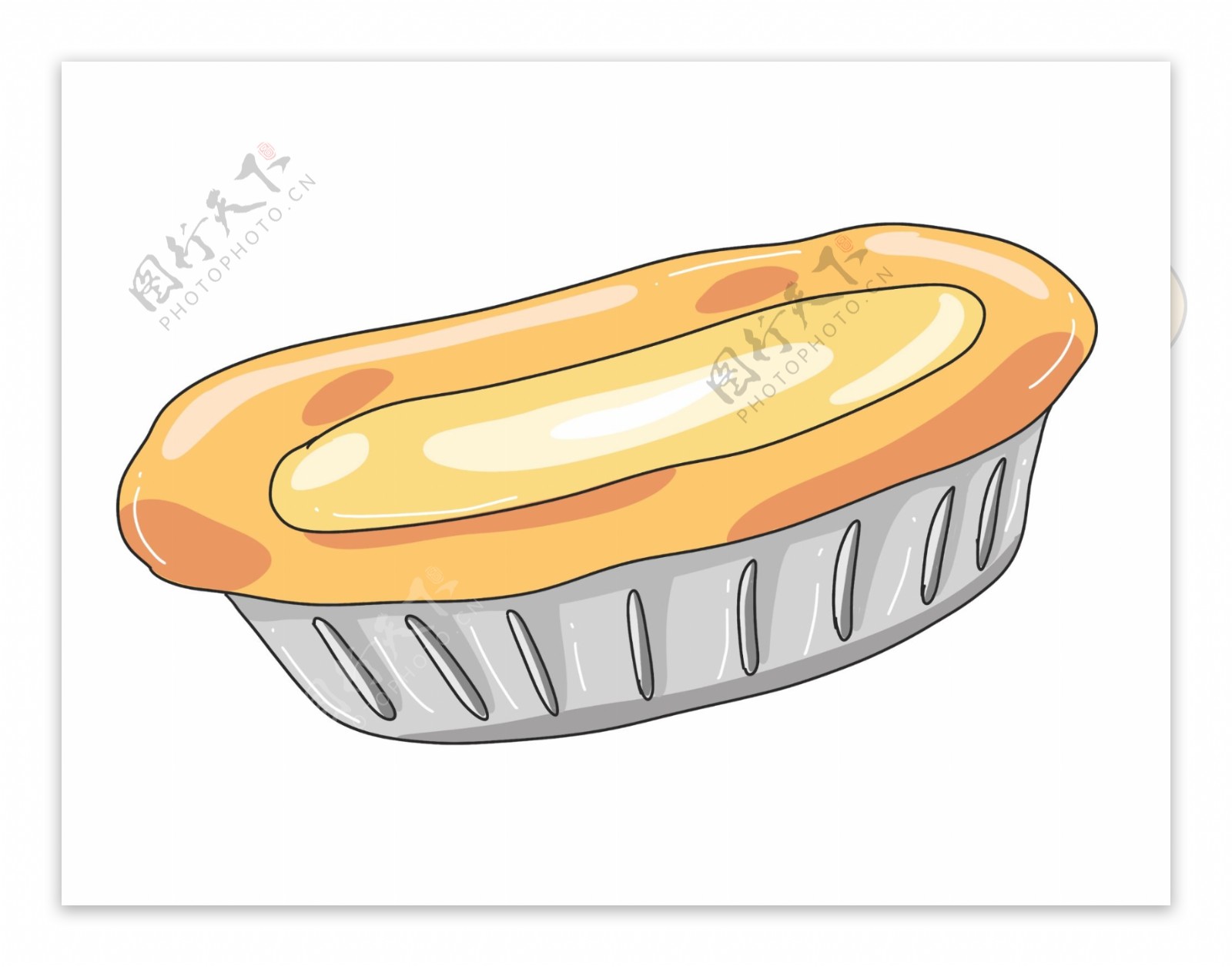 黄色的蛋挞装饰插画