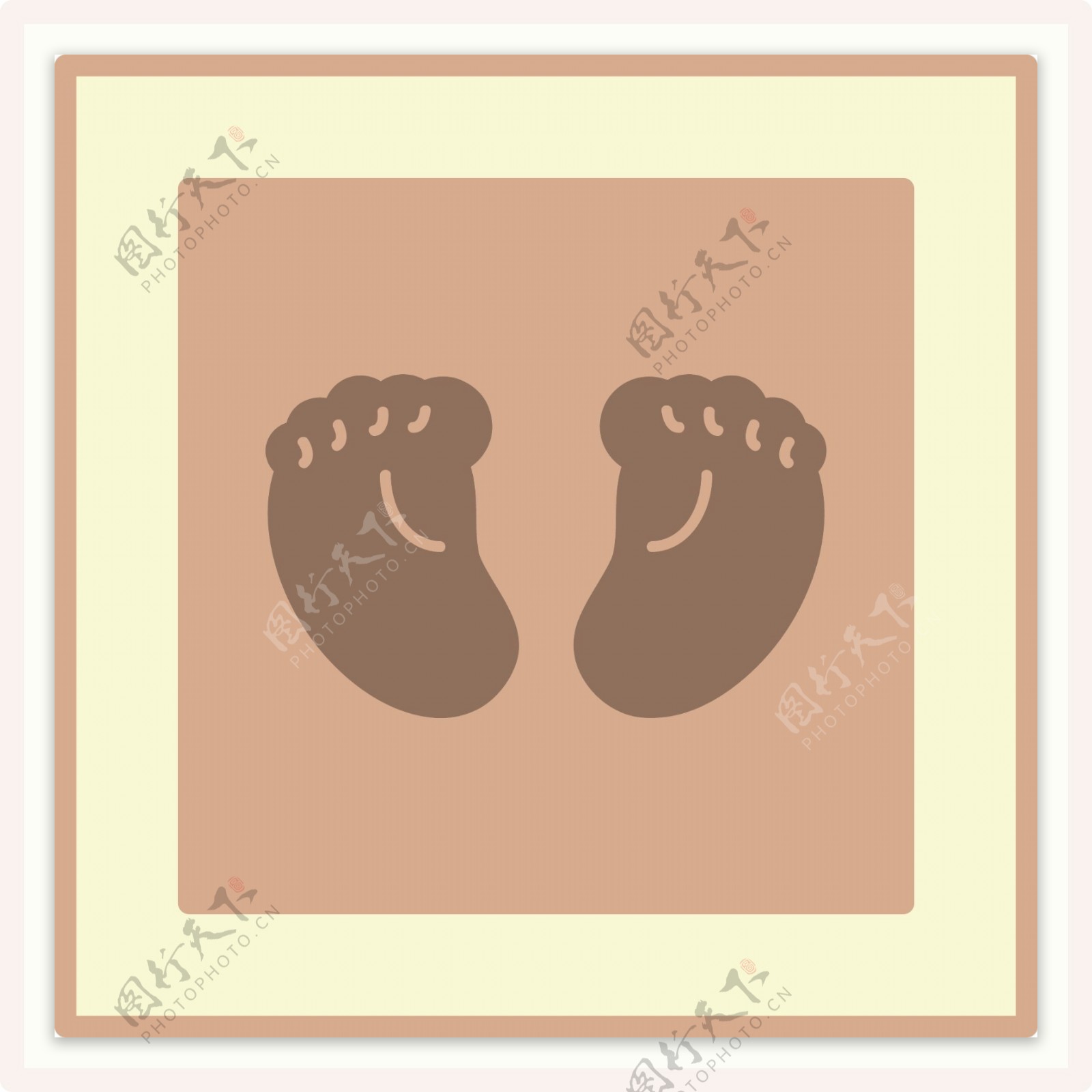 婴儿脚印装饰插画