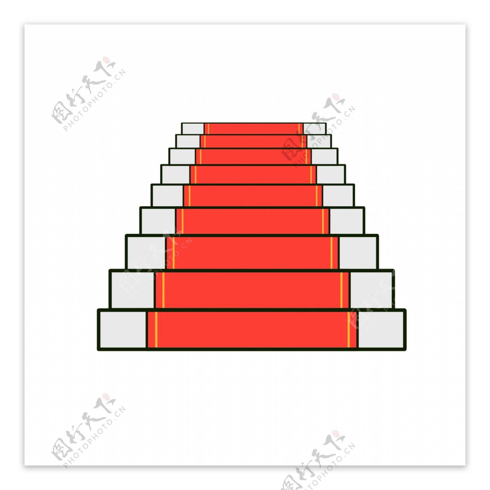 红色地毯楼梯插图