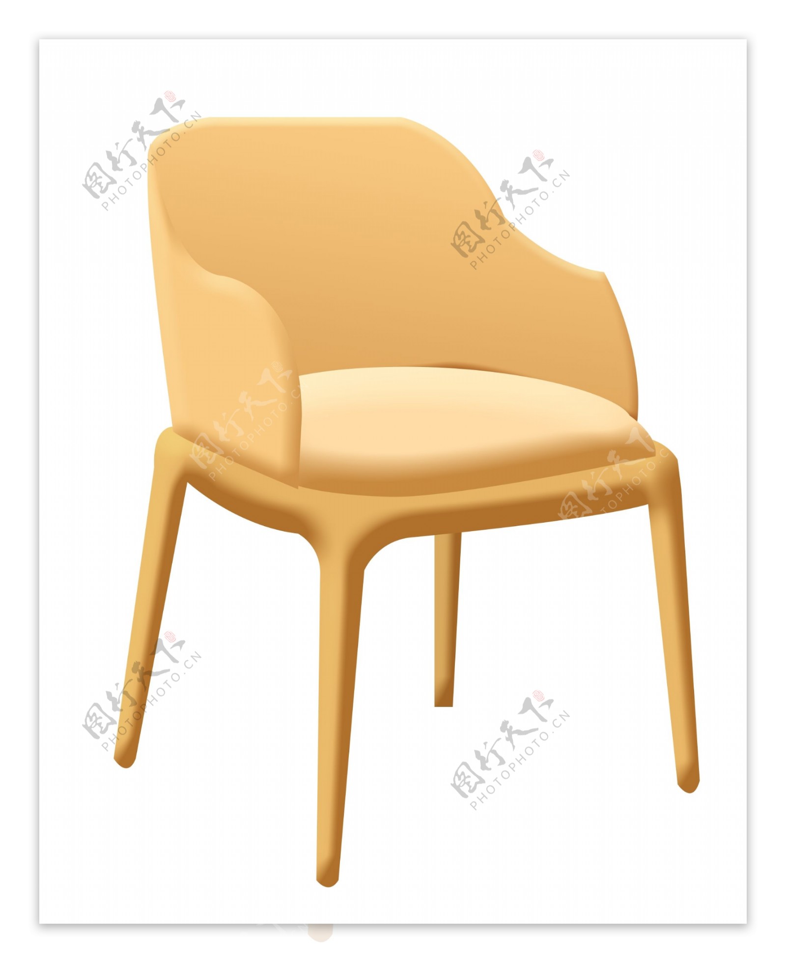 黄色靠背椅子插图