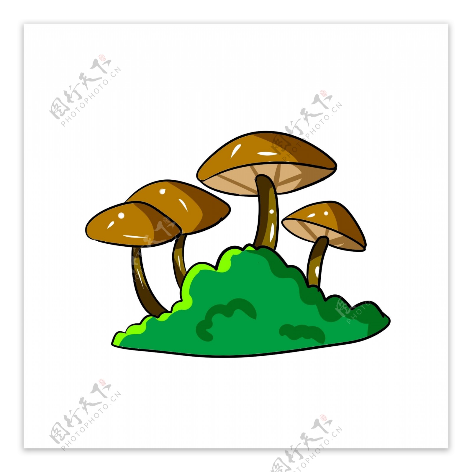 棕色立体蘑菇插图