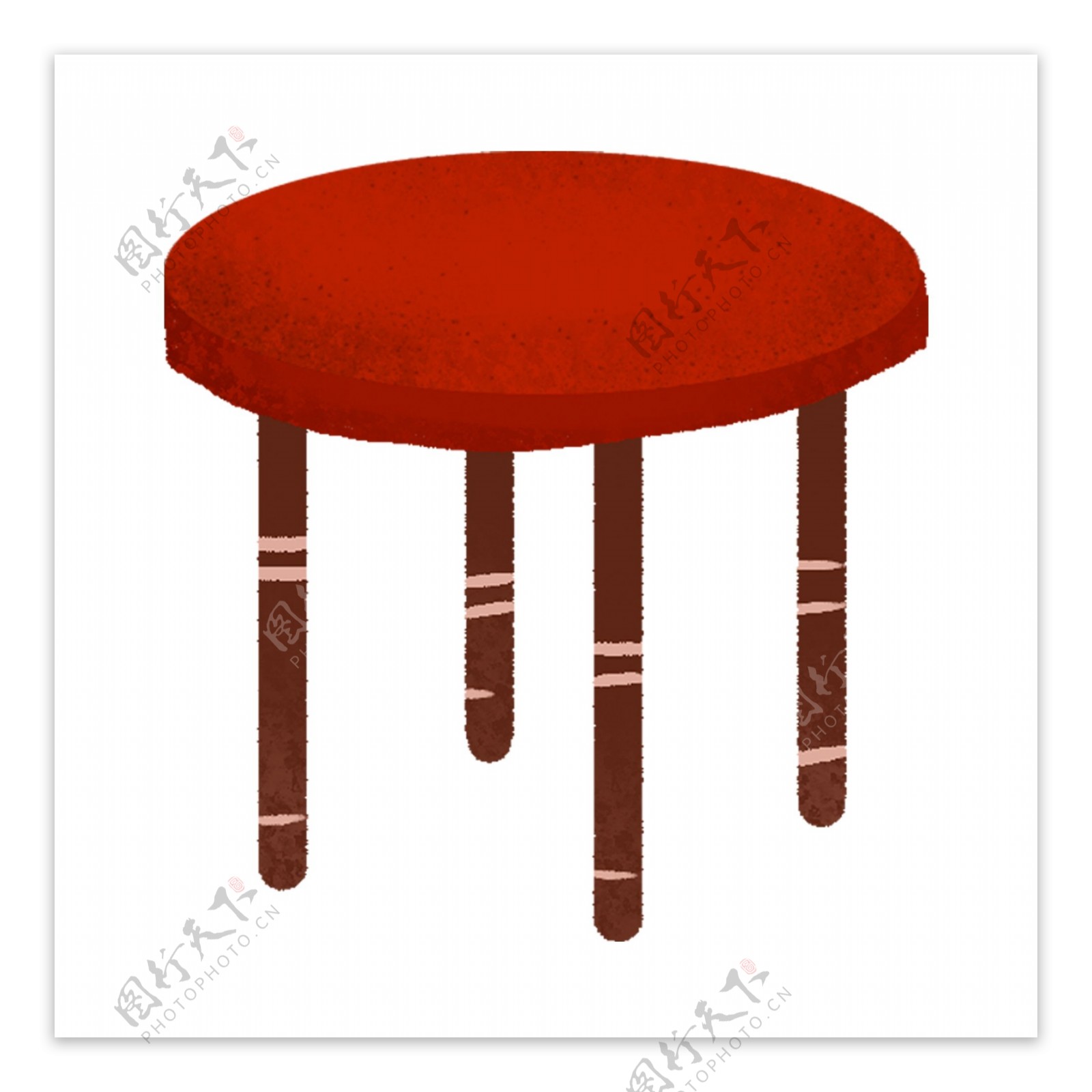 简约手绘红色椅子透明素材