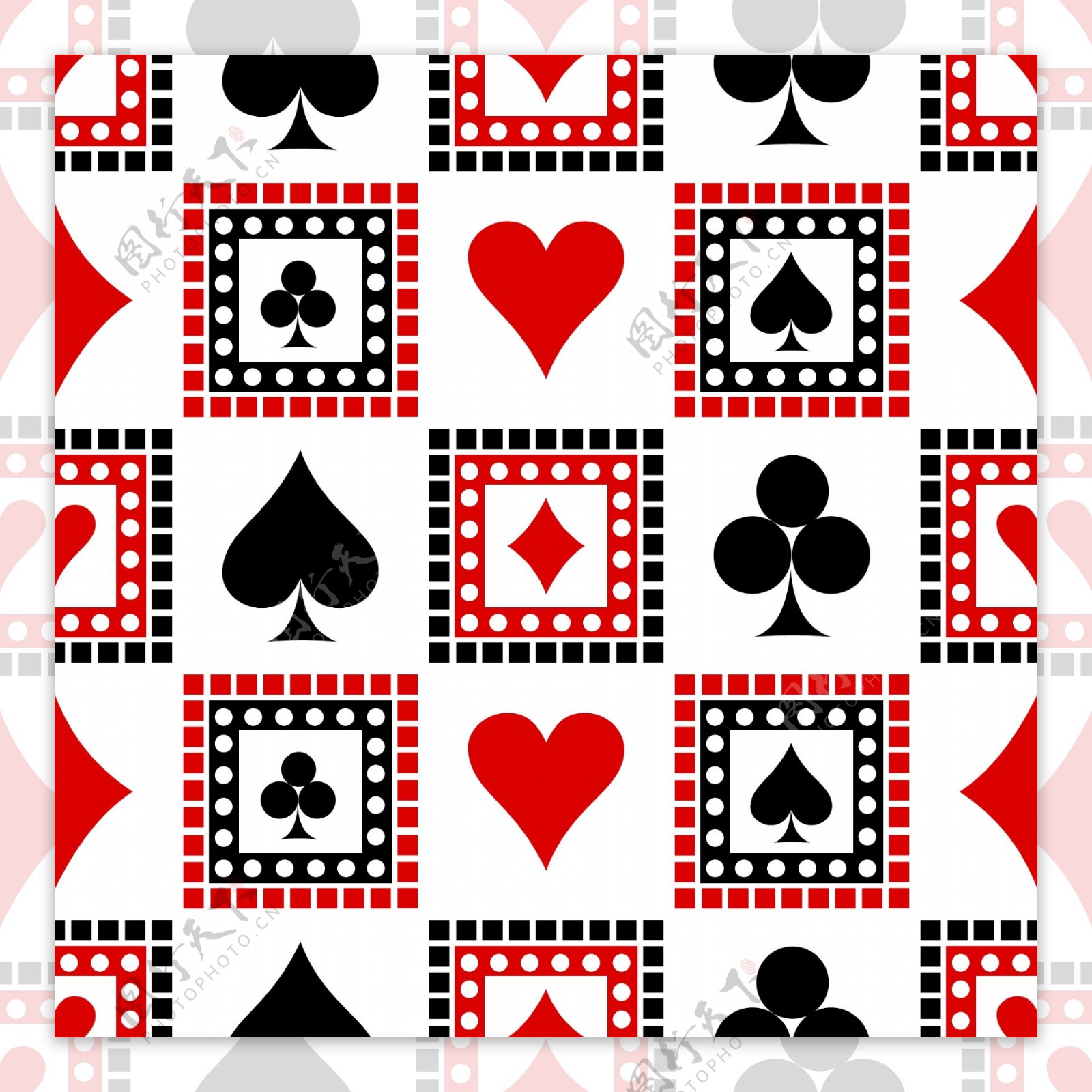 扑克牌元素图案组合