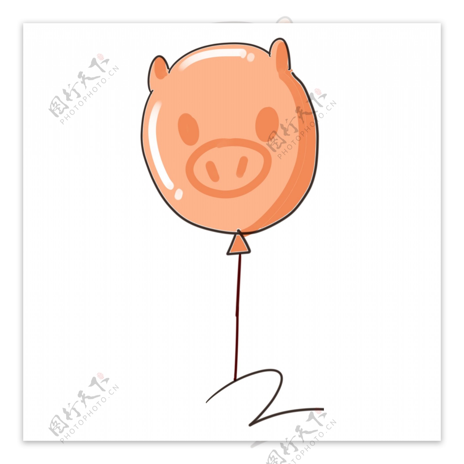 可爱风小猪气球免抠元素