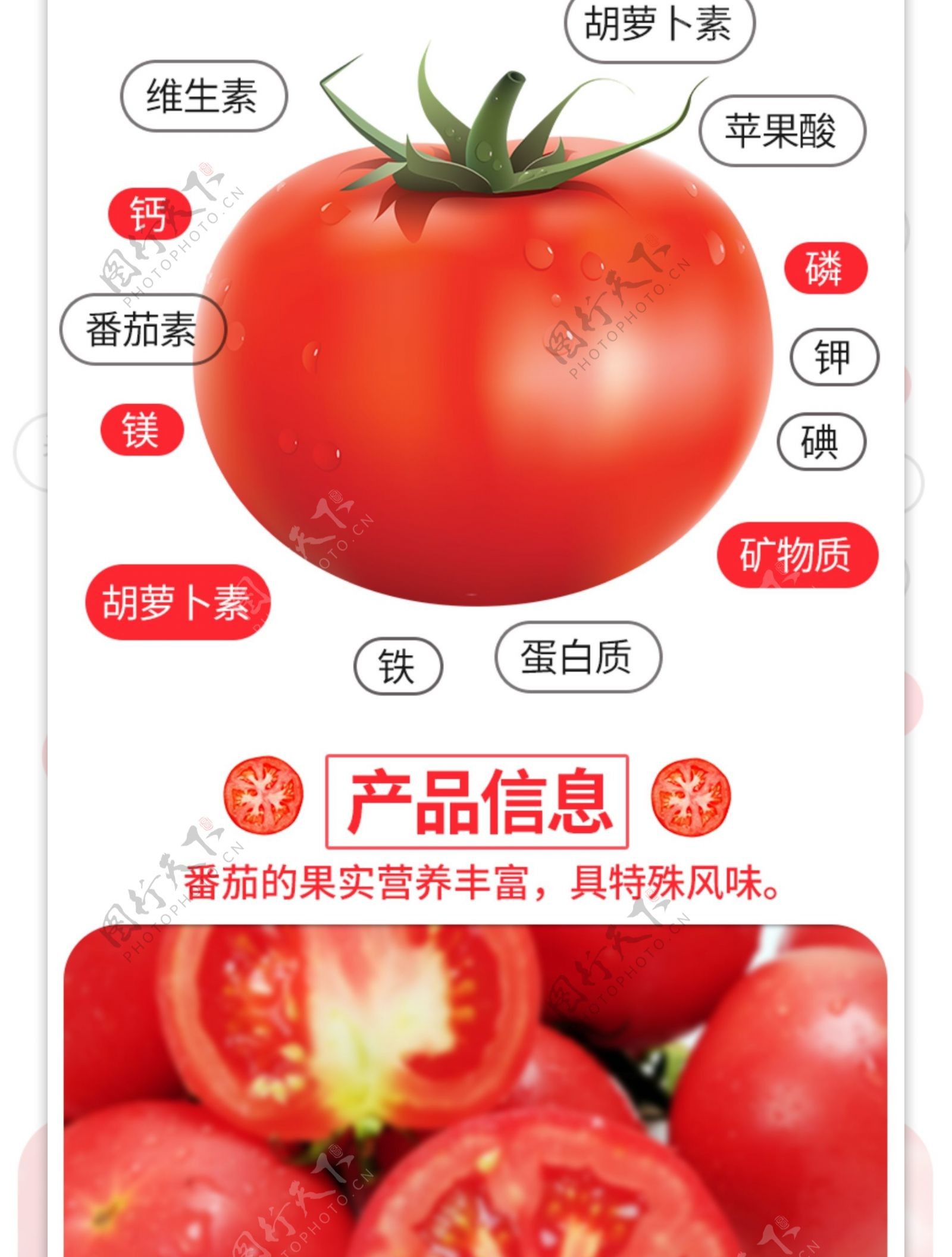 电商详情页简约清新果蔬西红柿