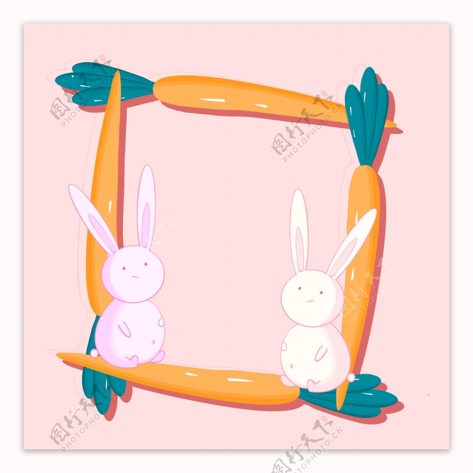 萝卜兔子可爱边框