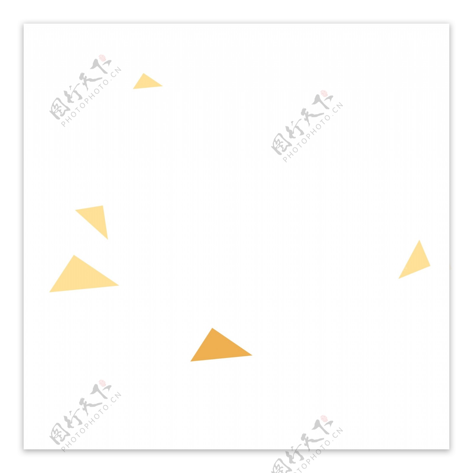 黄色三角形漂浮装饰