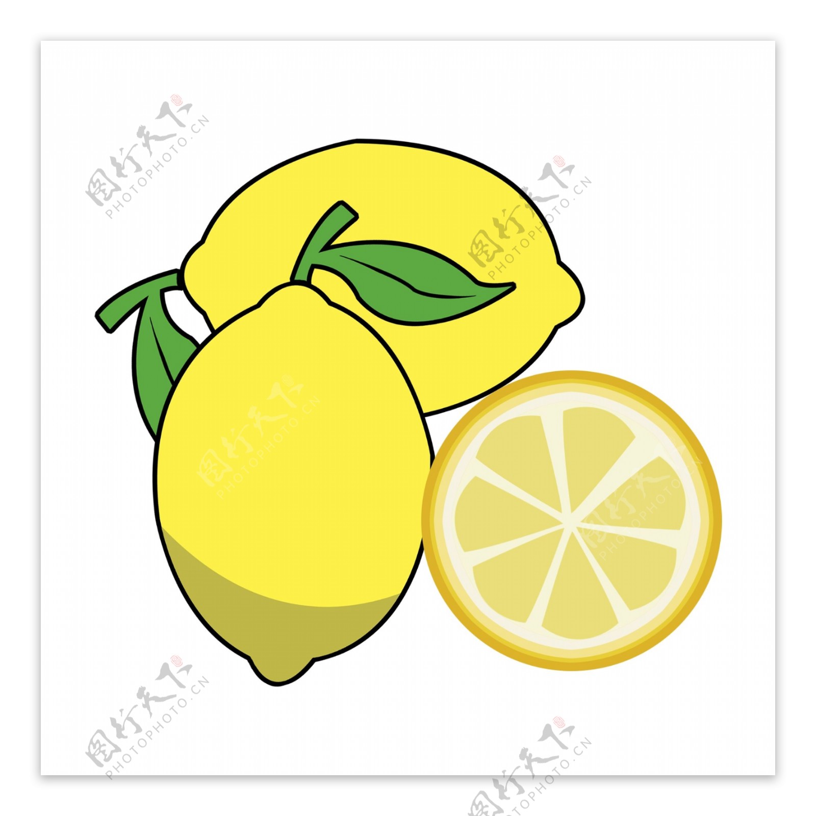 黄色卡通柠檬