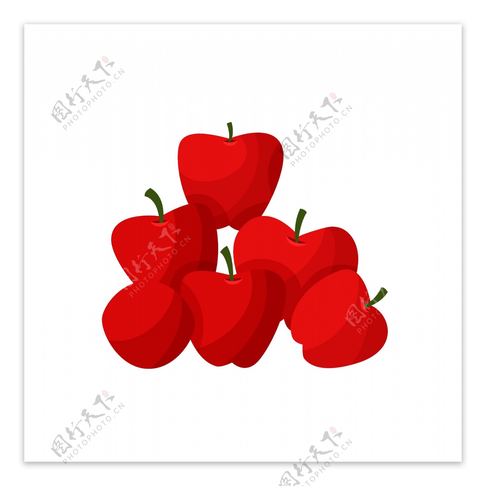 水果一堆红苹果矢量元素