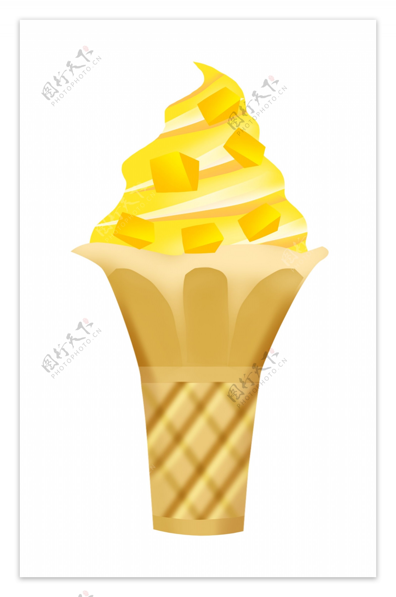 美味黄色冰淇淋