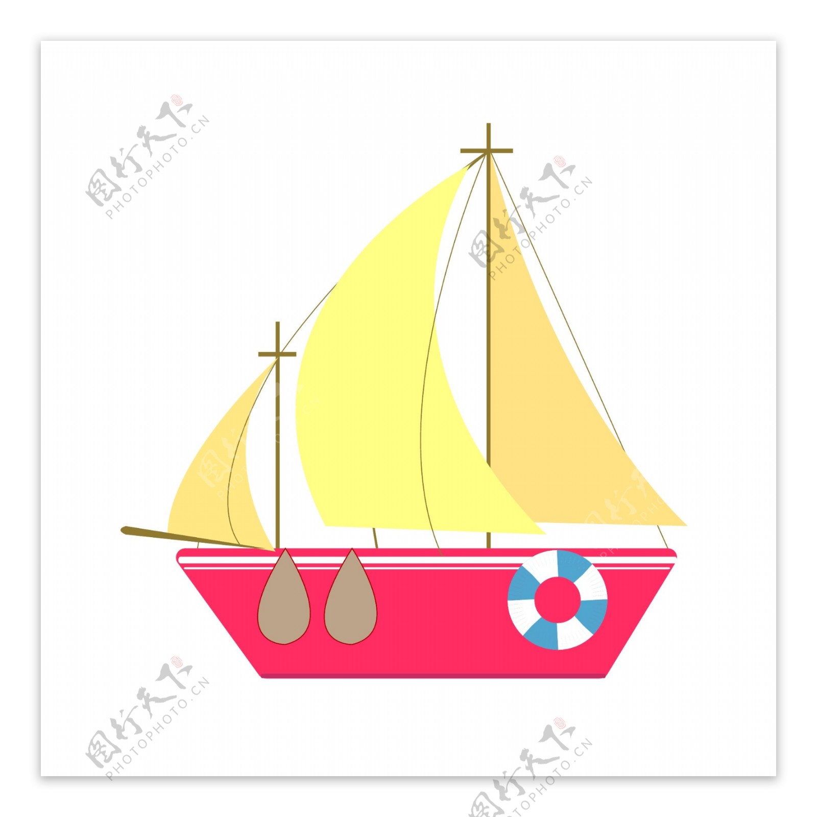 红色帆船船只